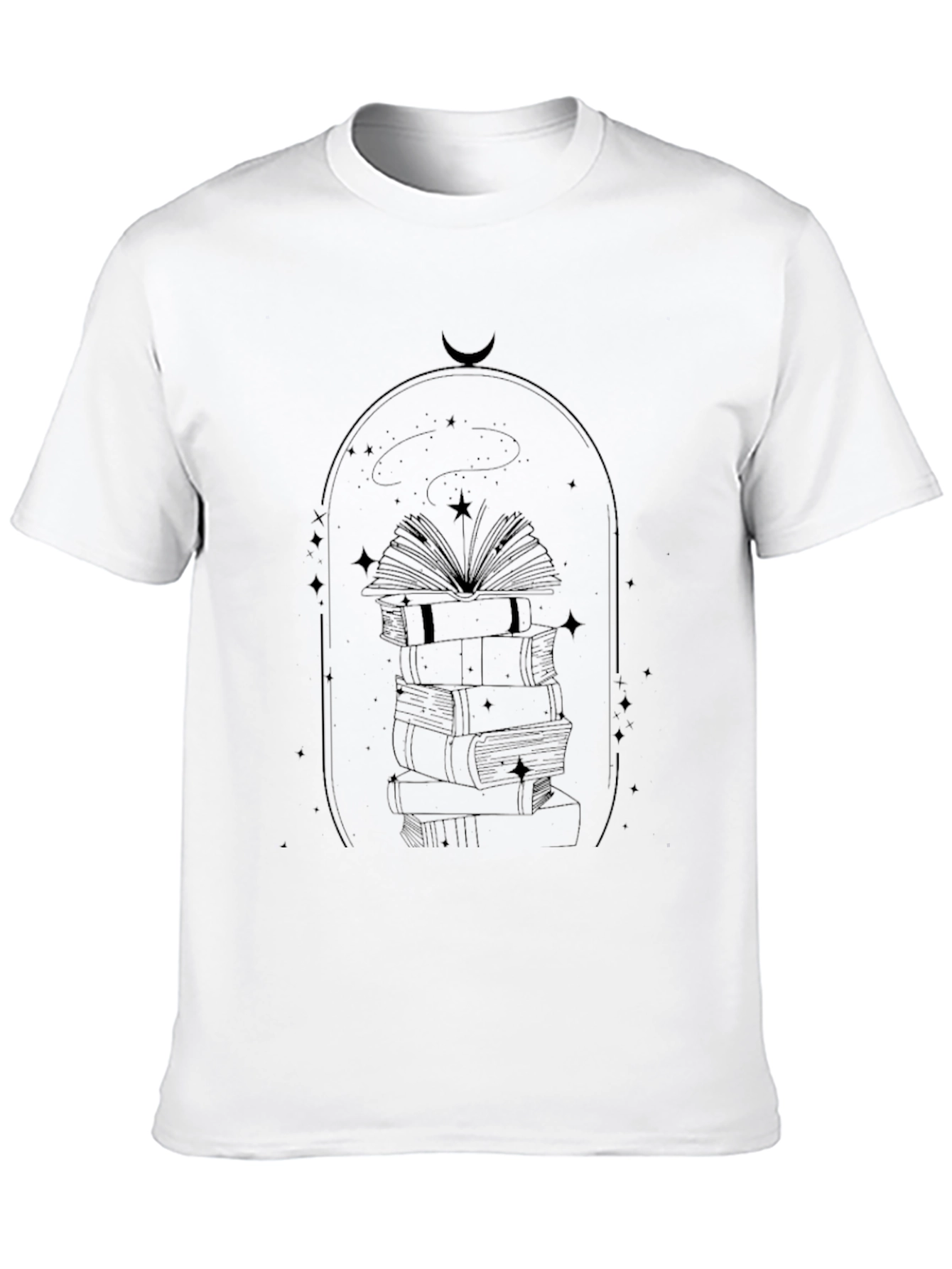 Celestial Books Stack T-Shirt - Black Graphic Tee
