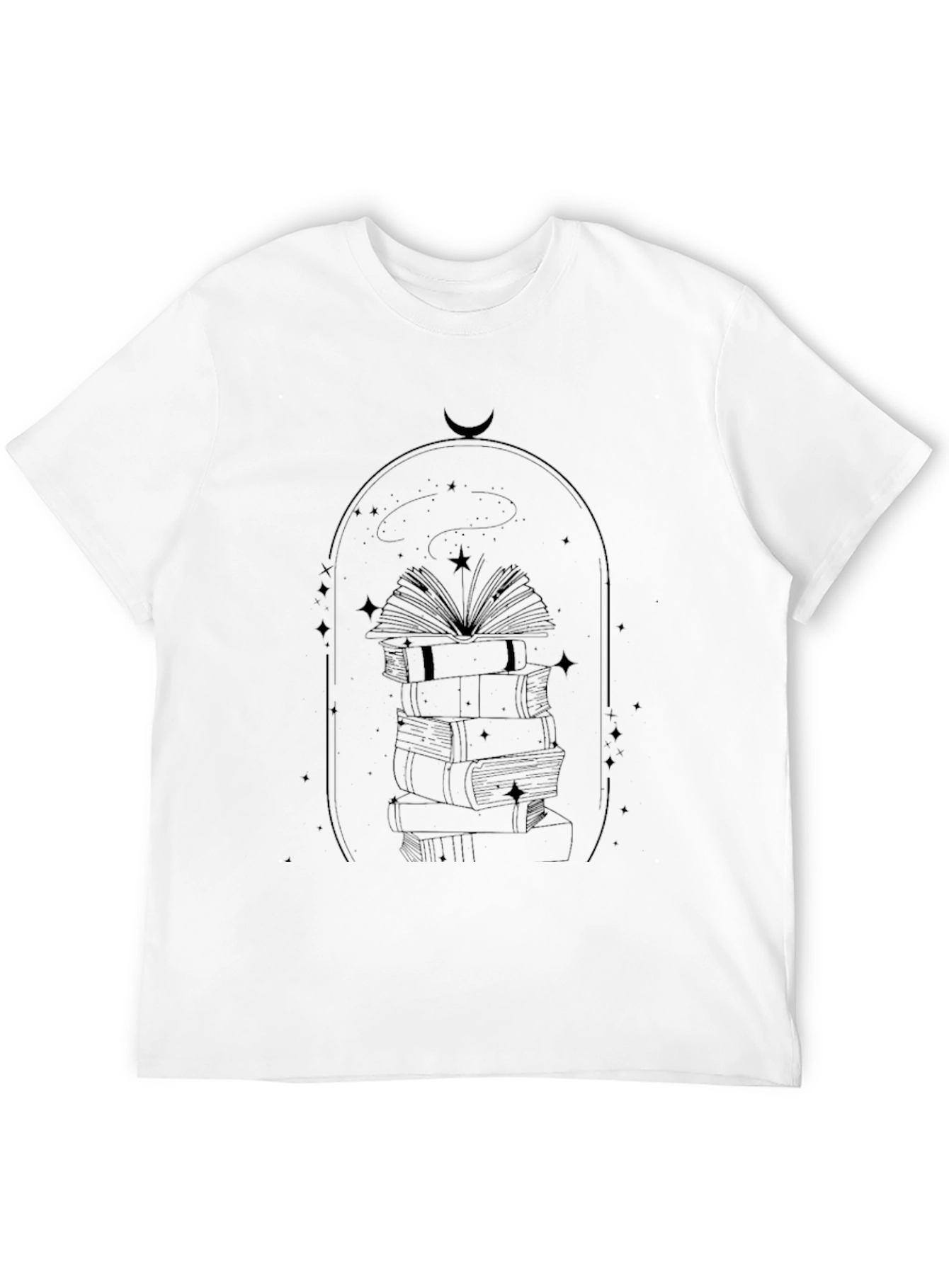 Celestial Books Stack T-Shirt - Black Graphic Tee