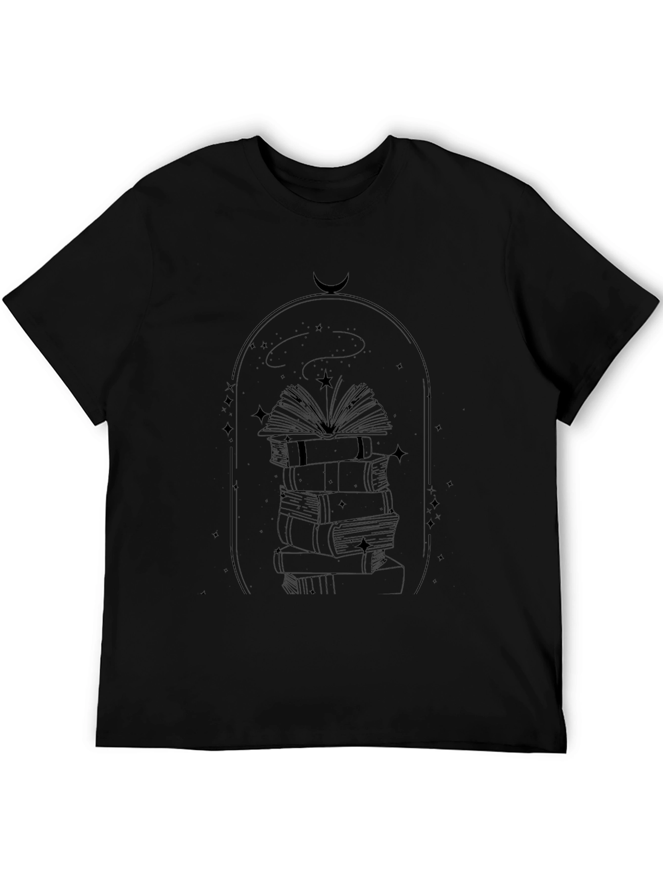 Celestial Books Stack T-Shirt - Black Graphic Tee