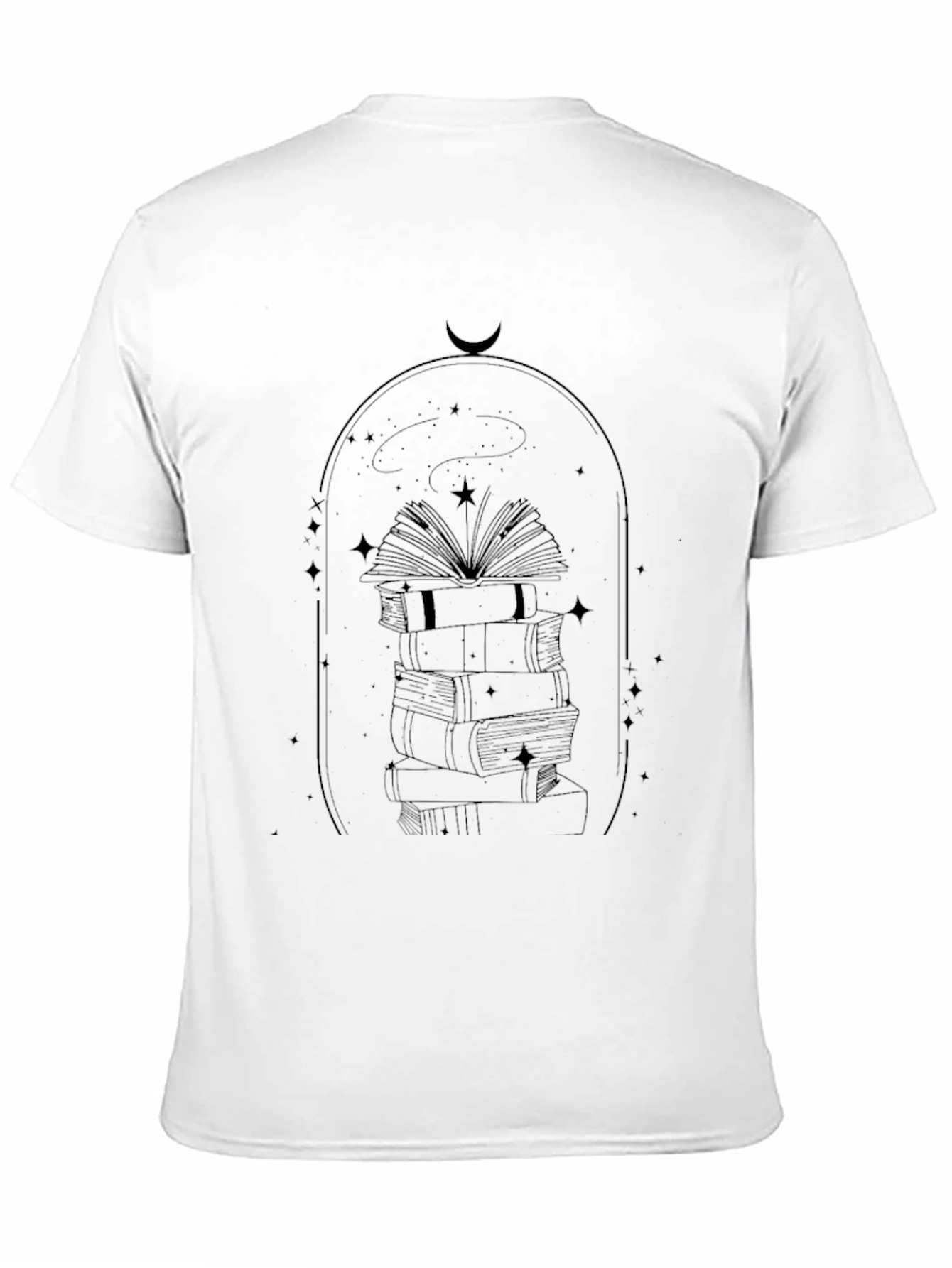 Celestial Books Stack T-Shirt - Black Graphic Tee