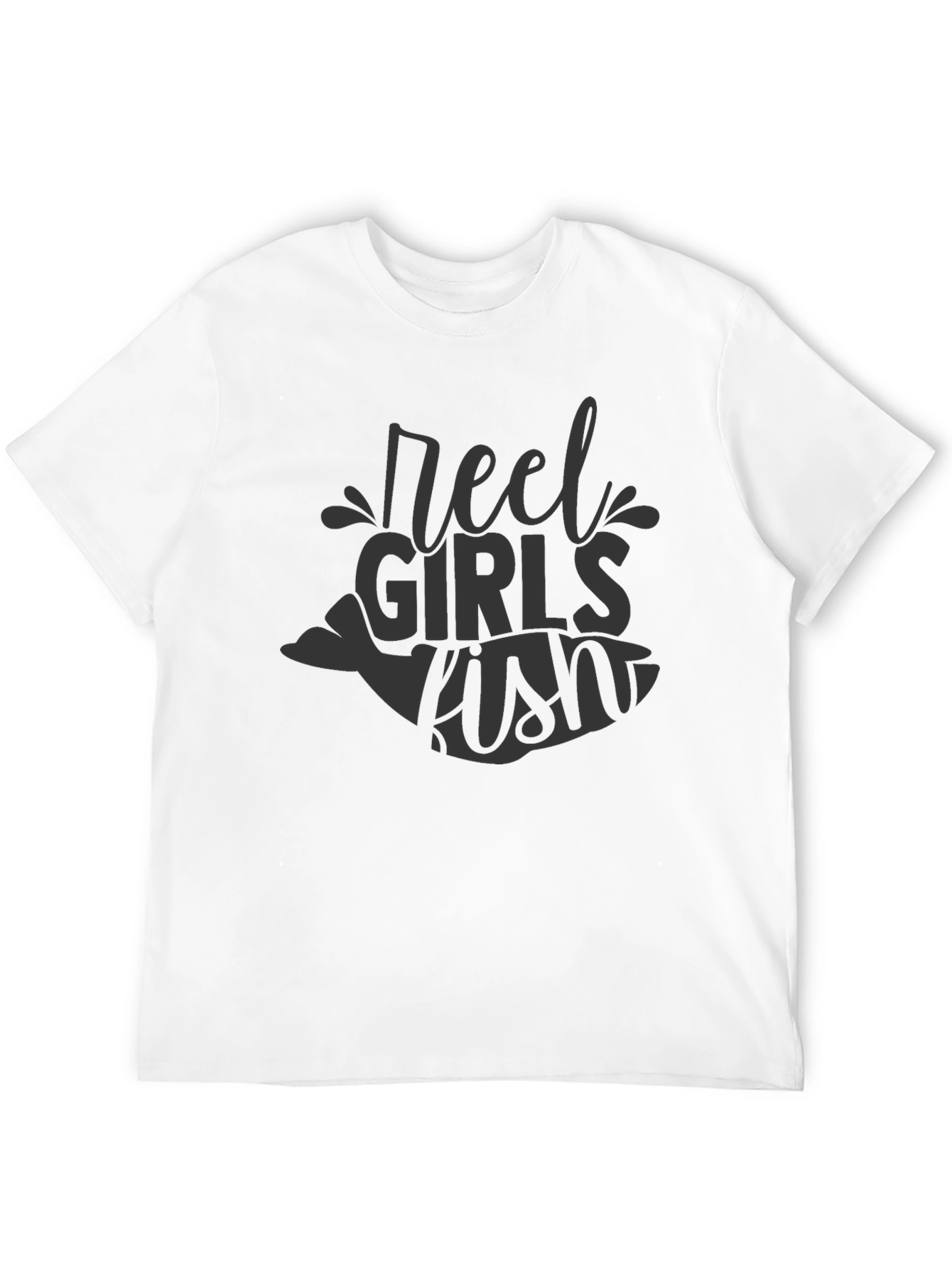 Reel Girls Fish Black T-Shirt