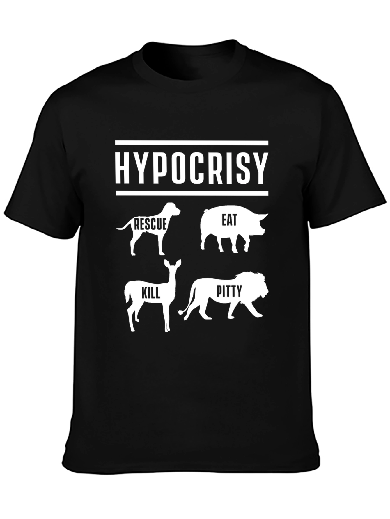 Hypocrisy Graphic Print T-Shirt - Vegan Statement Tee