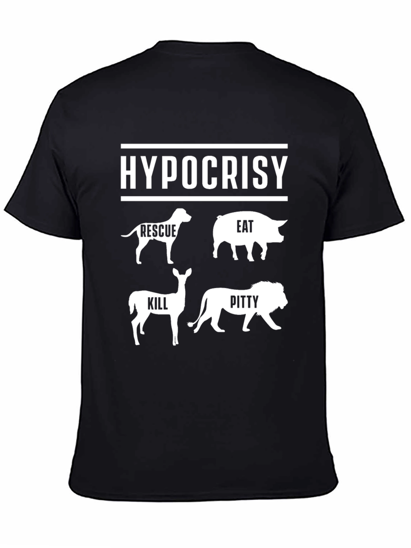 Hypocrisy Graphic Print T-Shirt - Vegan Statement Tee