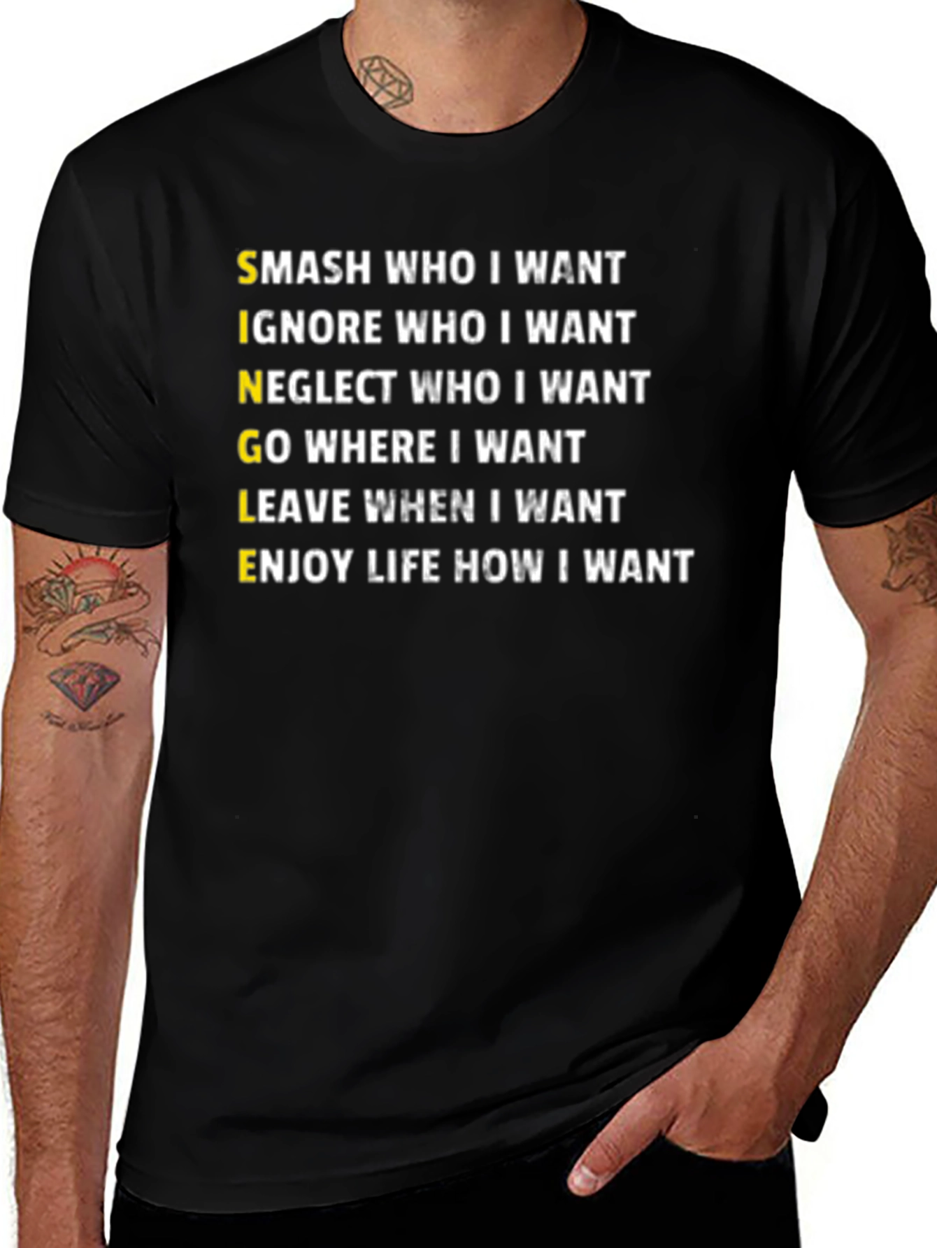 Single Life T-Shirt: Smash Ignore Go Leave Enjoy