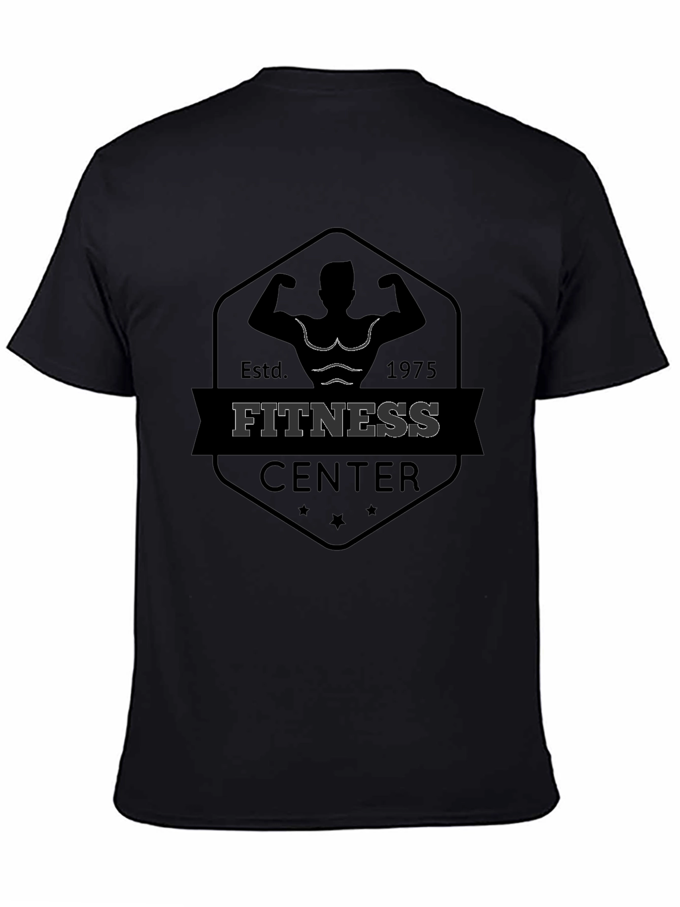 Mens Fitness Center Black Graphic Tee