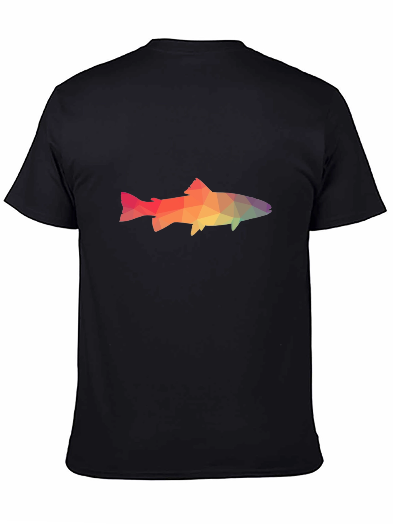 Geometric Fish Graphic Tee - Black