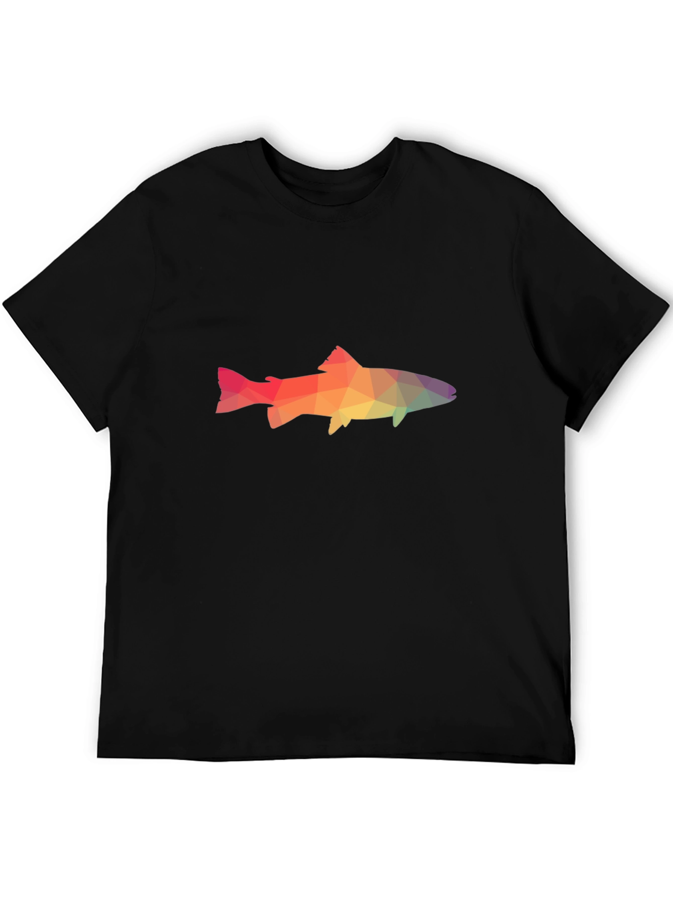 Geometric Fish Graphic Tee - Black