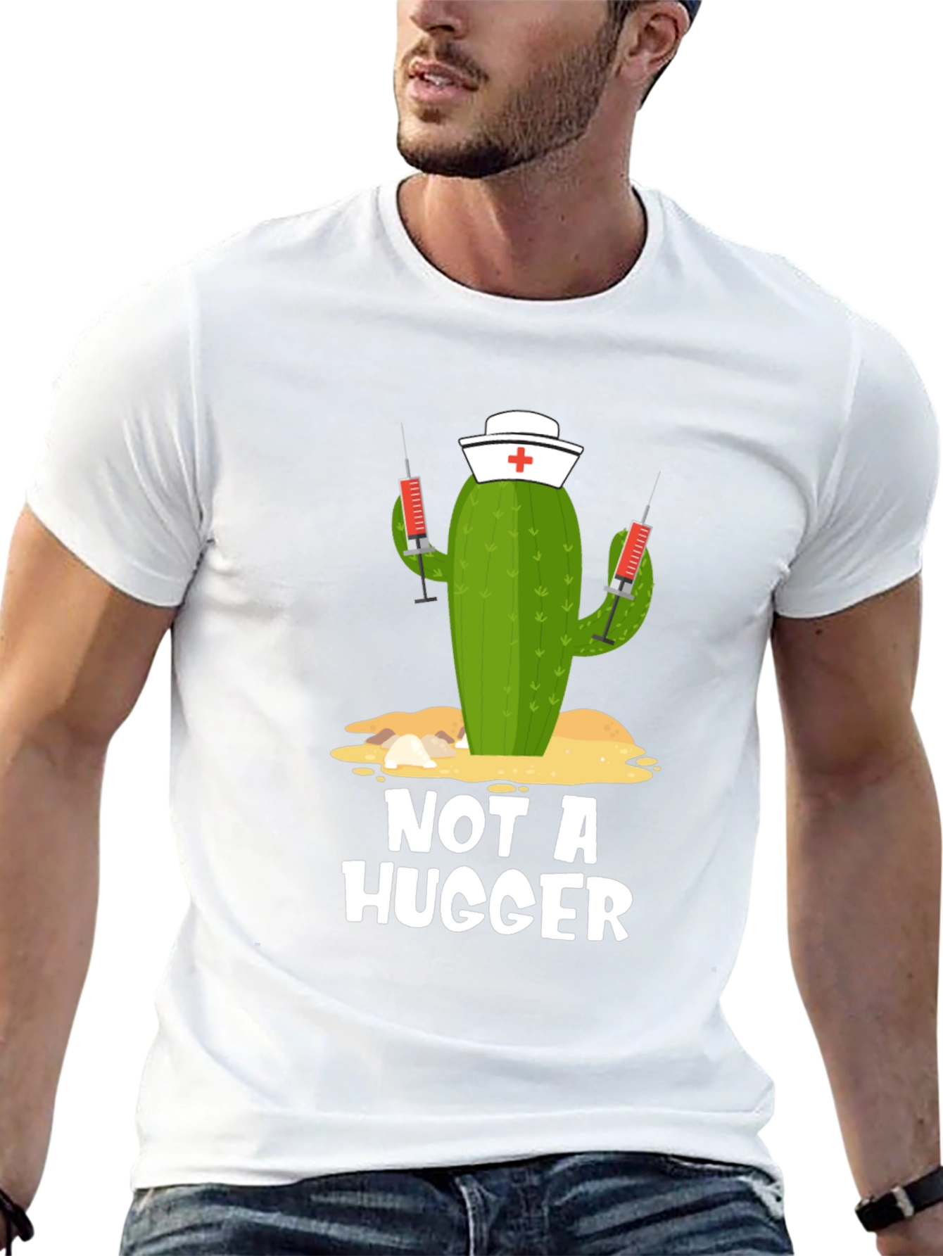 Not A Hugger Cactus Nurse T-Shirt