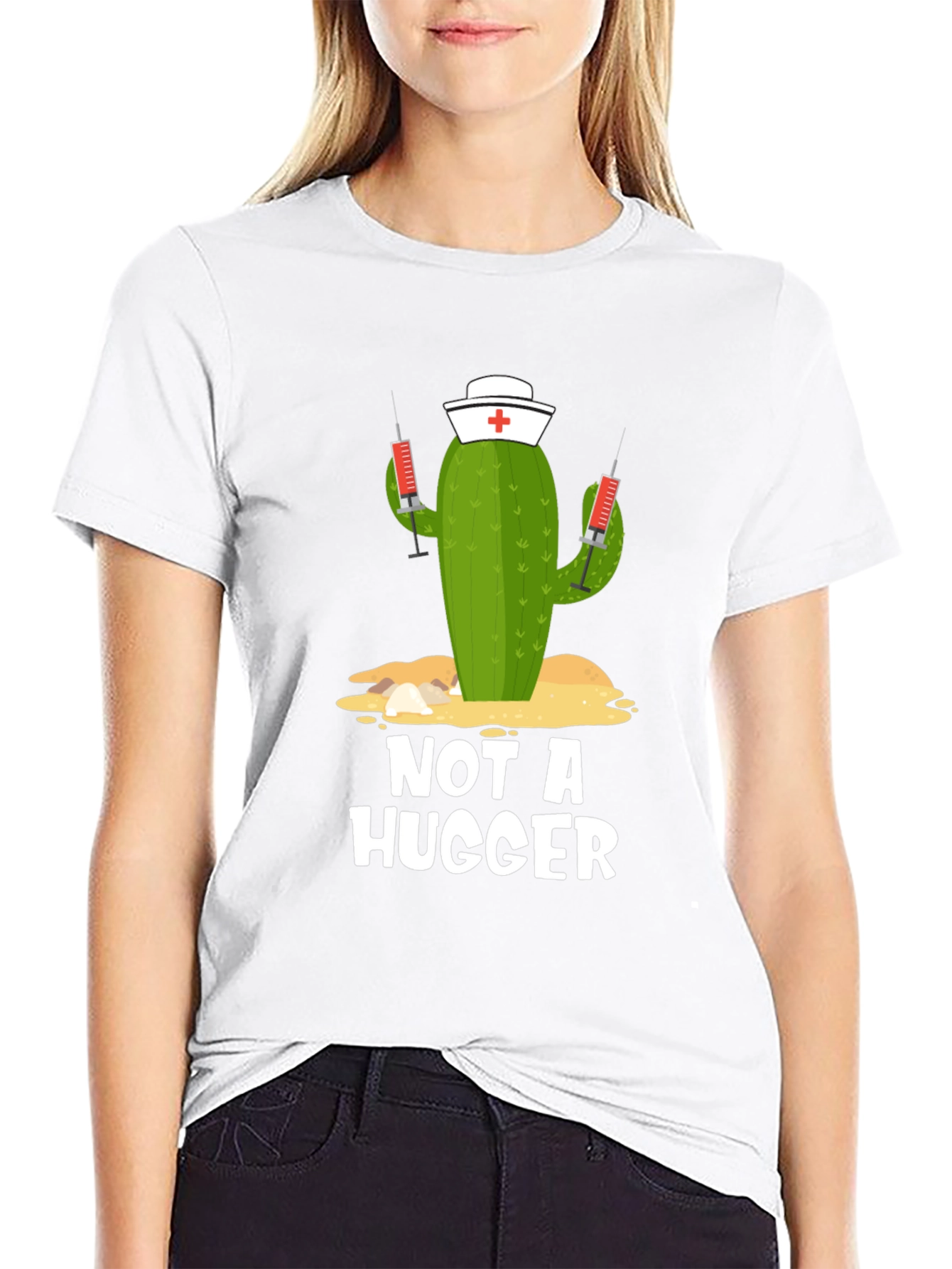 Not A Hugger Cactus Nurse T-Shirt