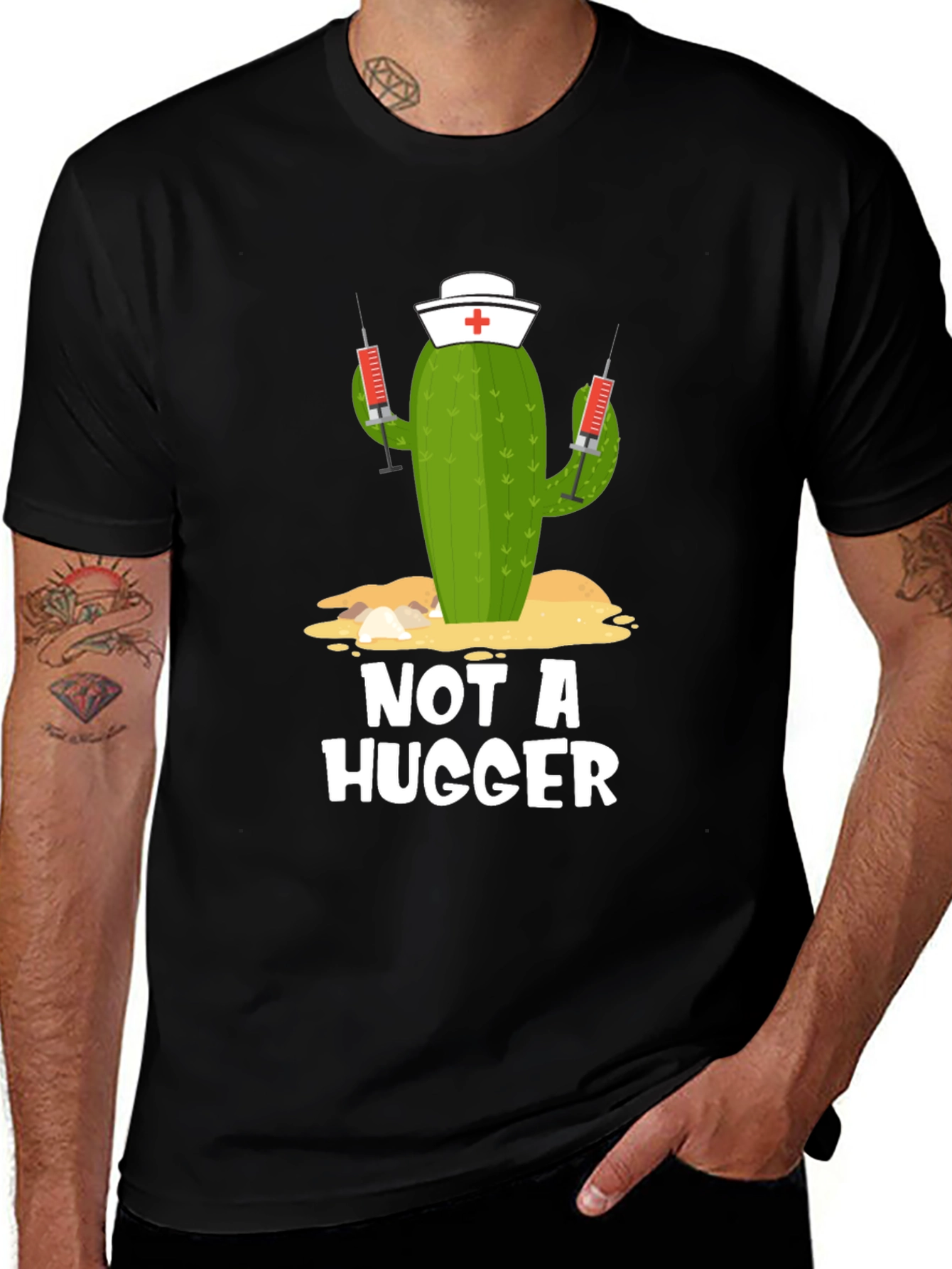 Not A Hugger Cactus Nurse T-Shirt
