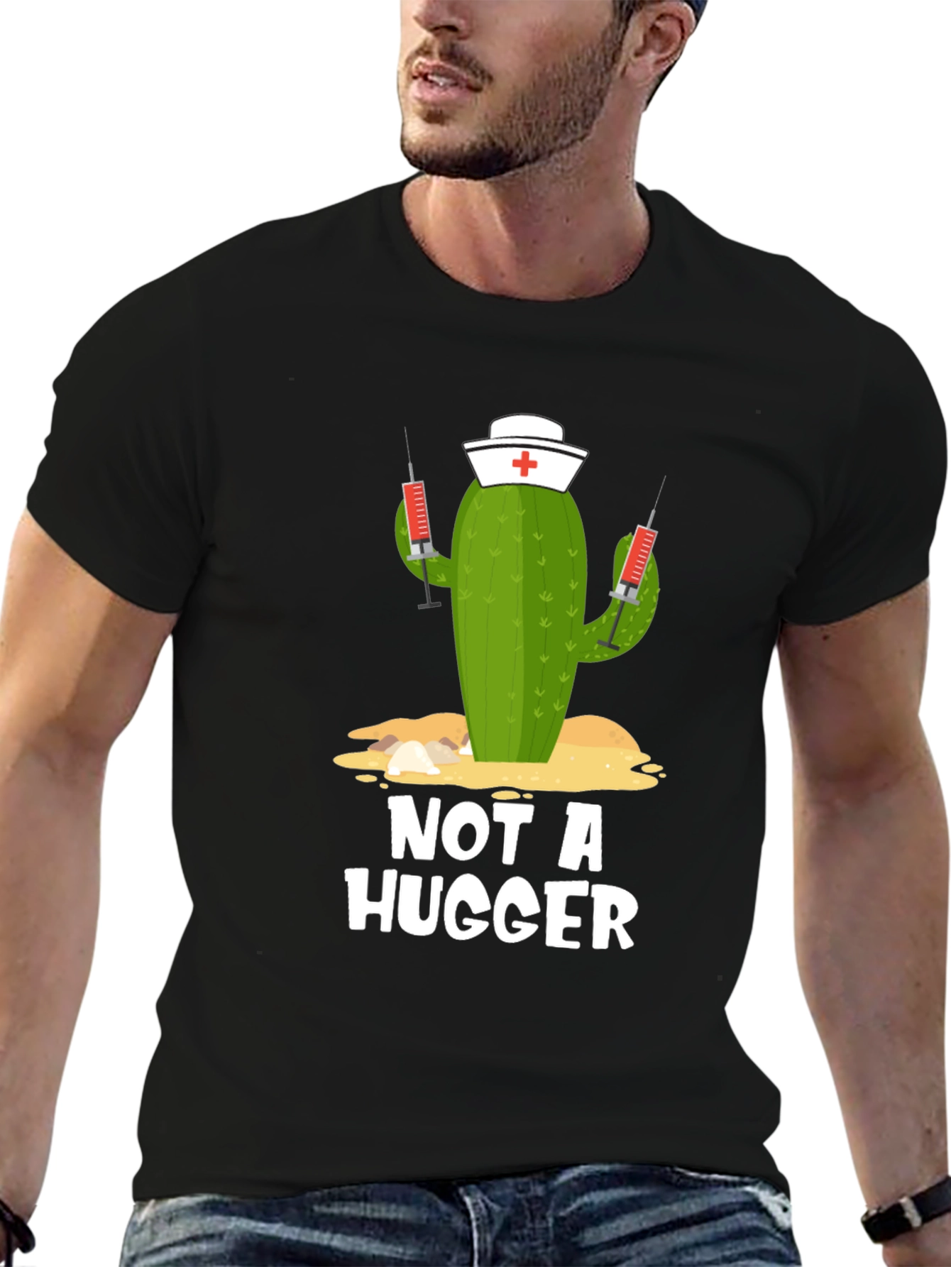 Not A Hugger Cactus Nurse T-Shirt
