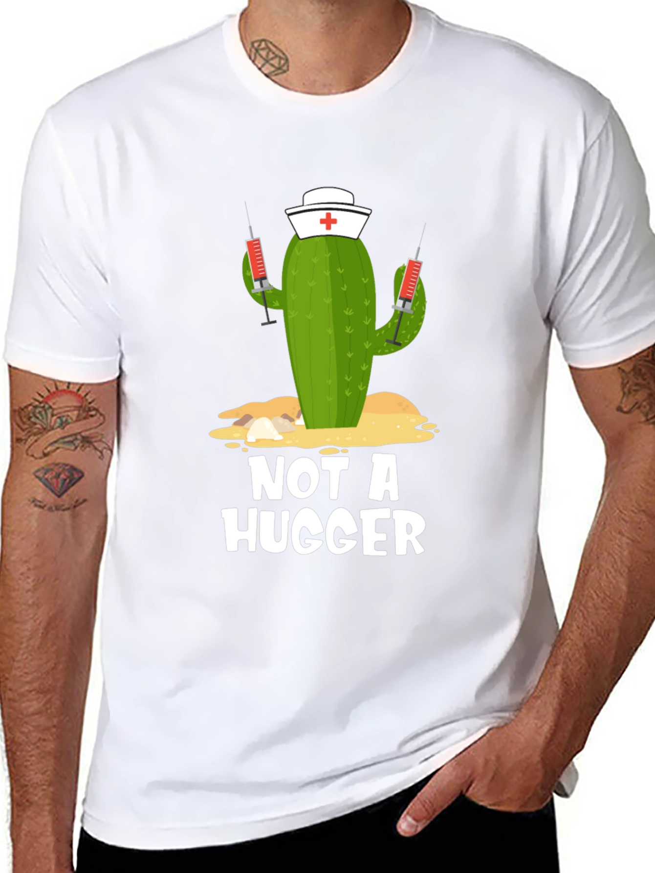Not A Hugger Cactus Nurse T-Shirt