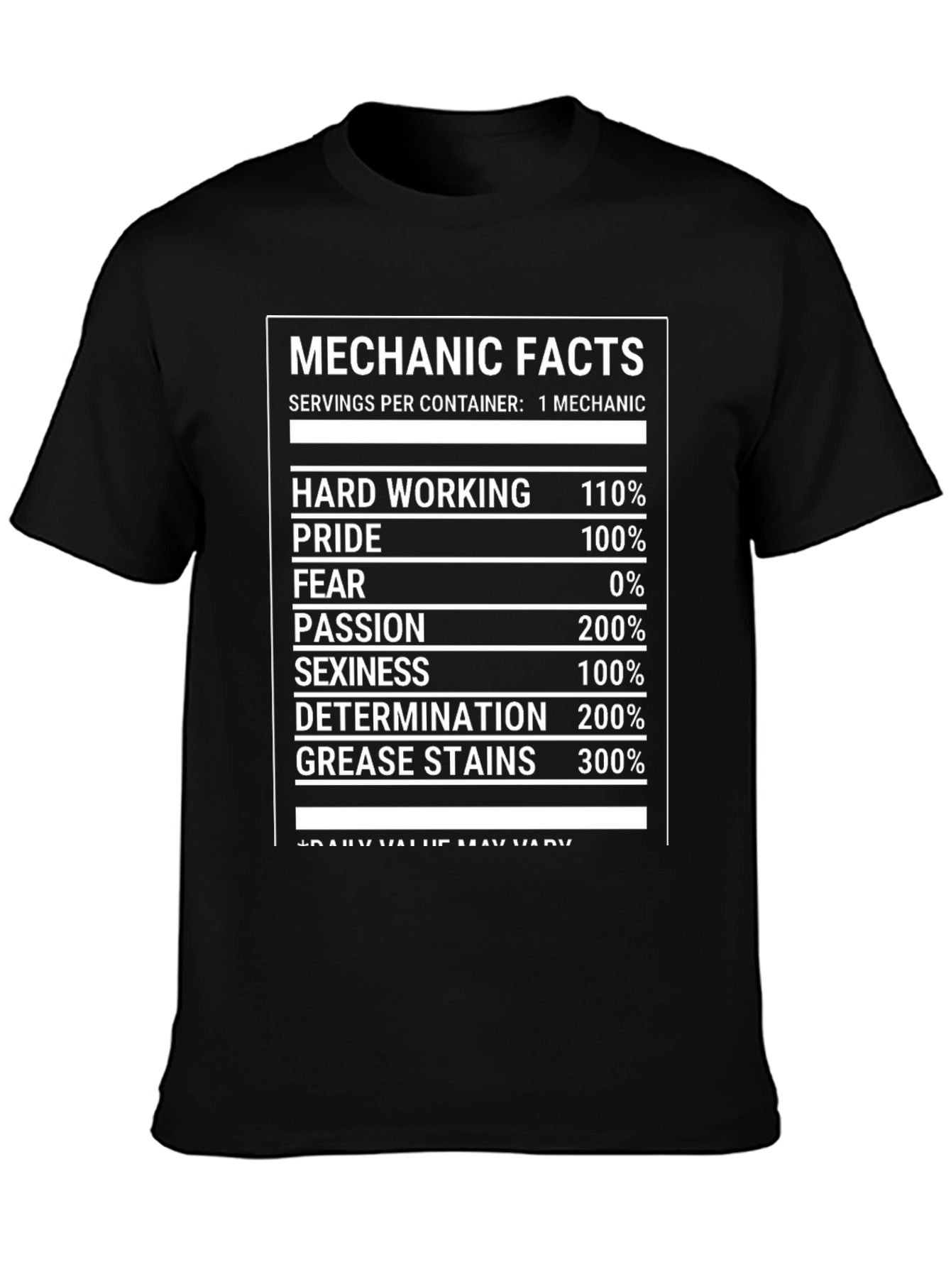 Mechanic Facts T-Shirt - Hardworking Passionate