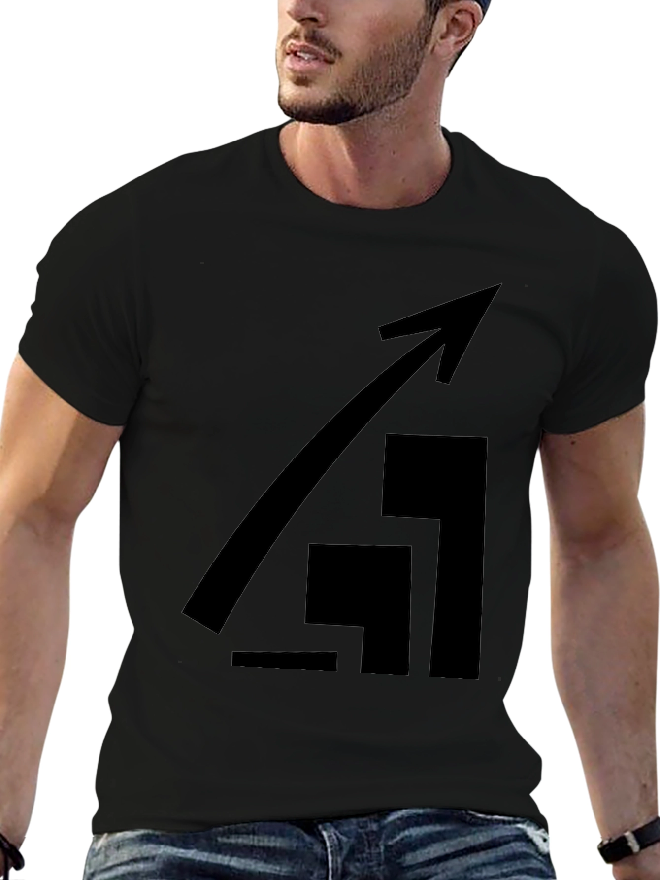 Ascending Arrow Graphic Tee - Black