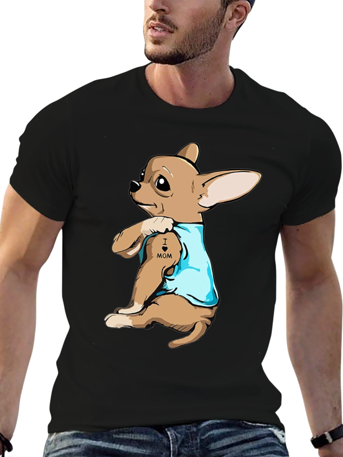 Dog Mom Tattoo Graphic Tee - Black