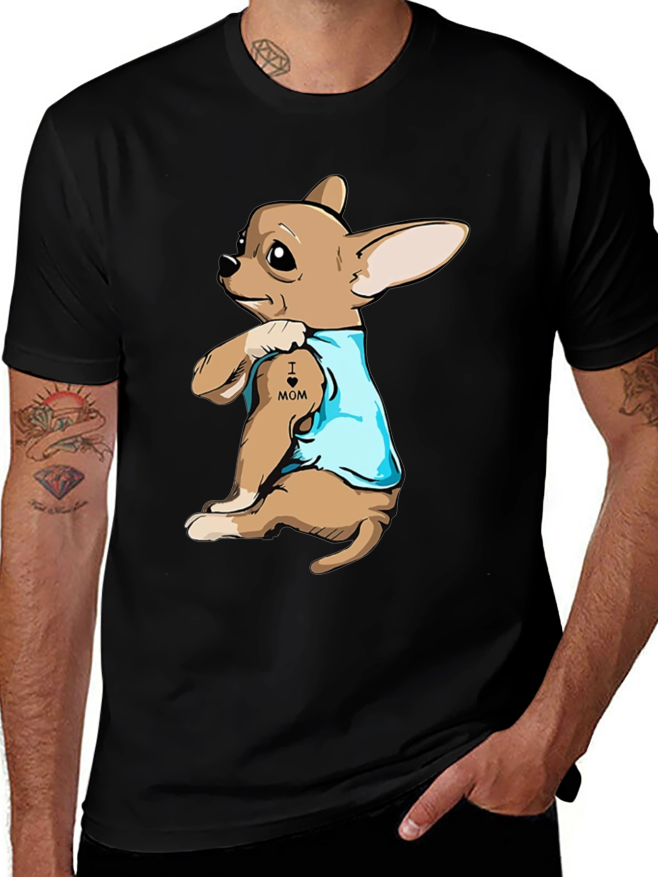Dog Mom Tattoo Graphic Tee - Black