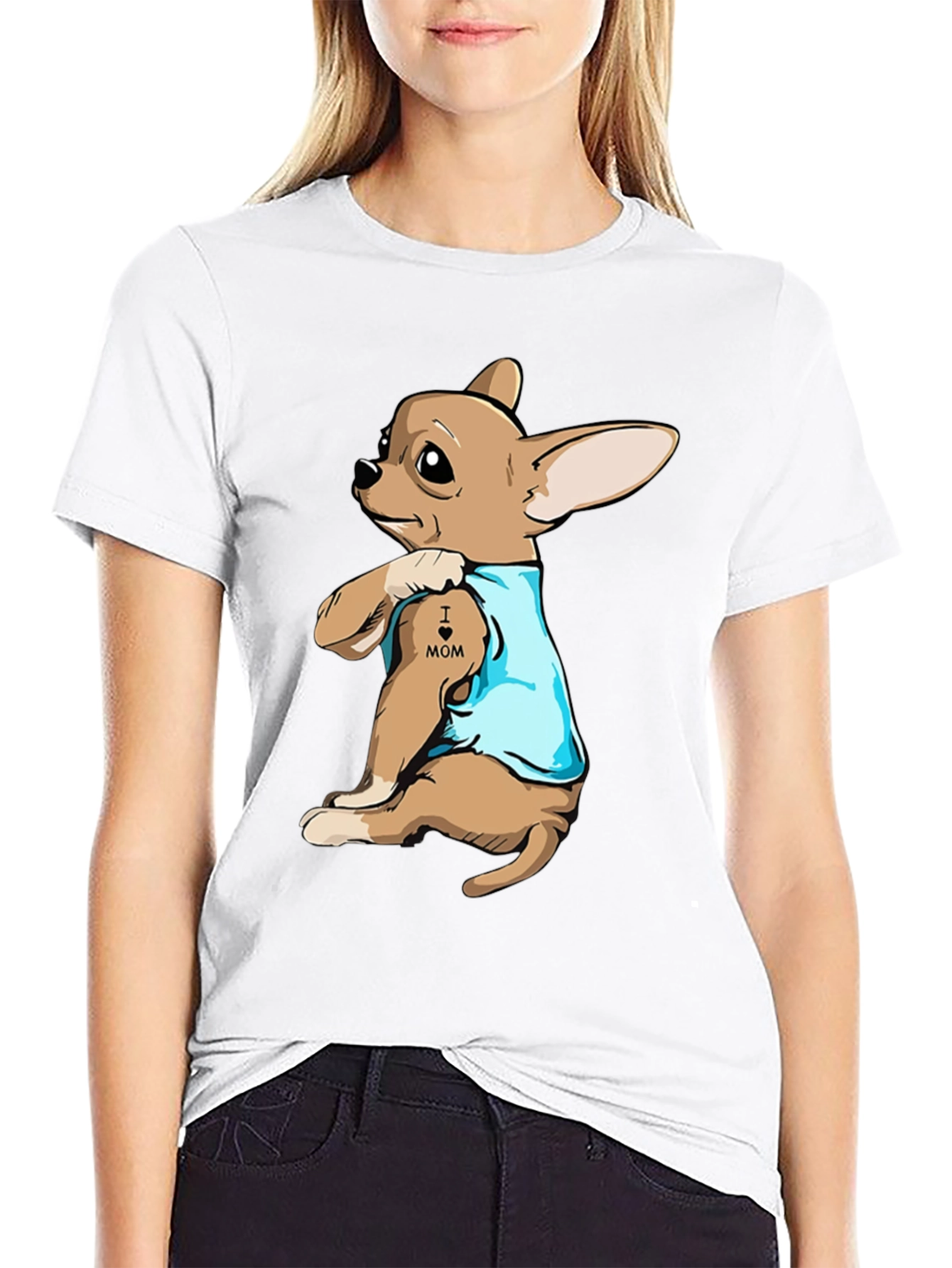 Dog Mom Tattoo Graphic Tee - Black