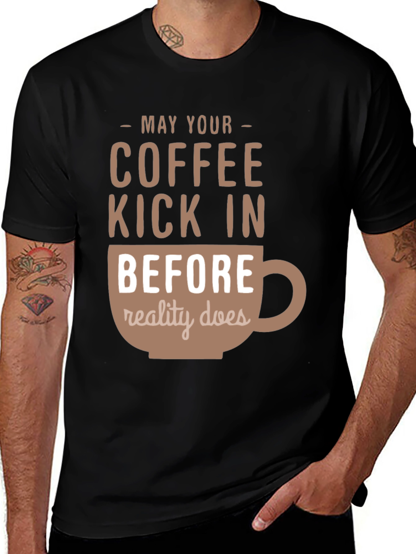 Coffee Kick In T-Shirt - Funny Caffeine Tee
