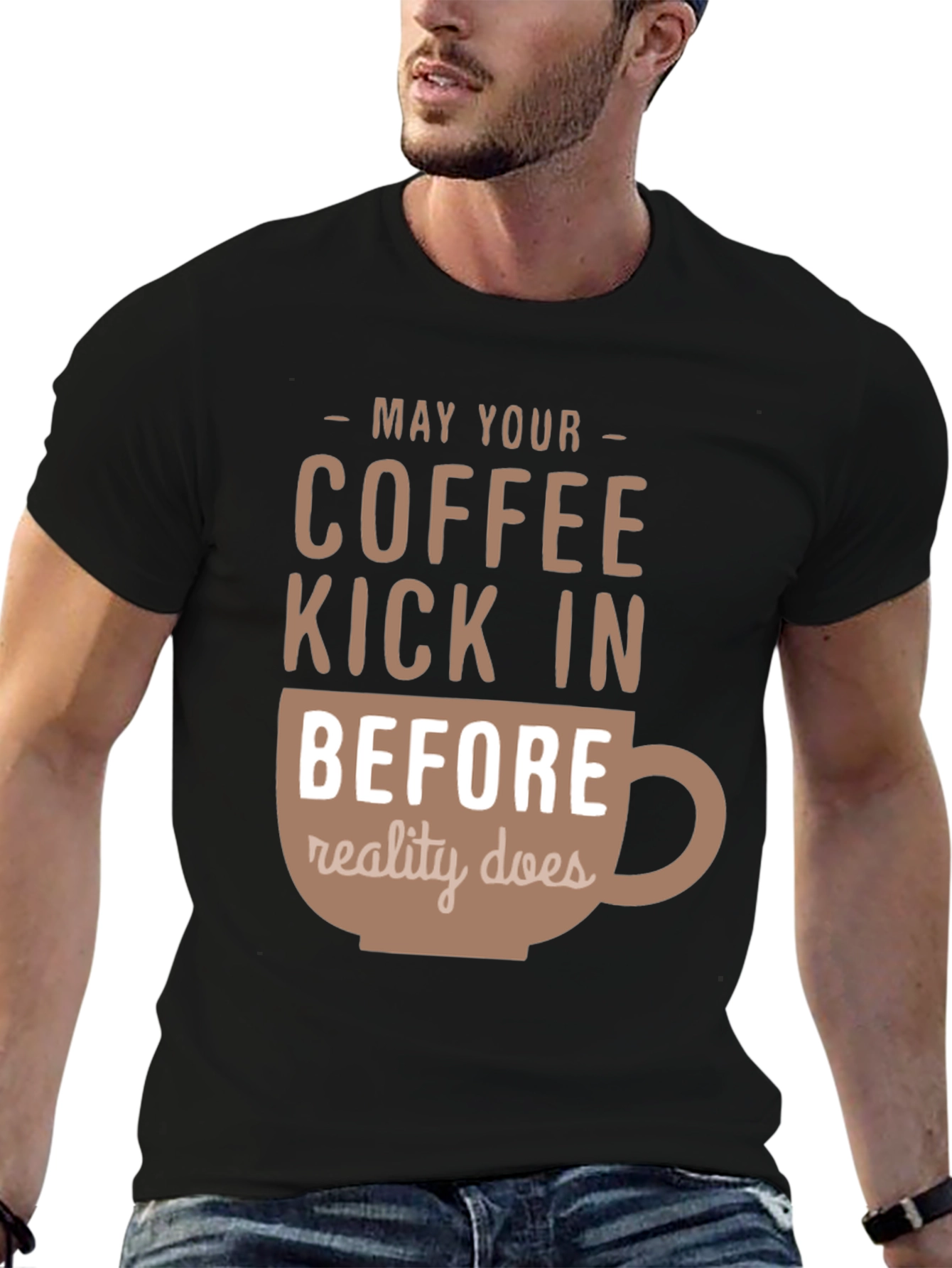 Coffee Kick In T-Shirt - Funny Caffeine Tee