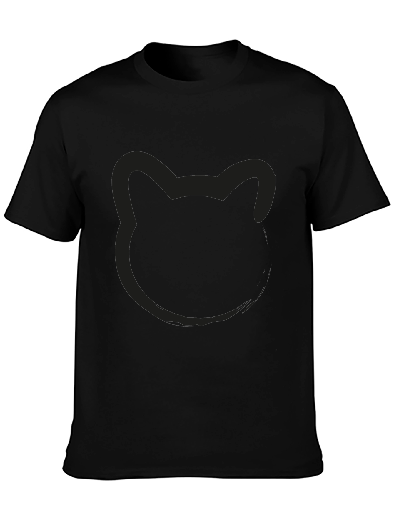 Mens Black Cat Silhouette Graphic T-Shirt