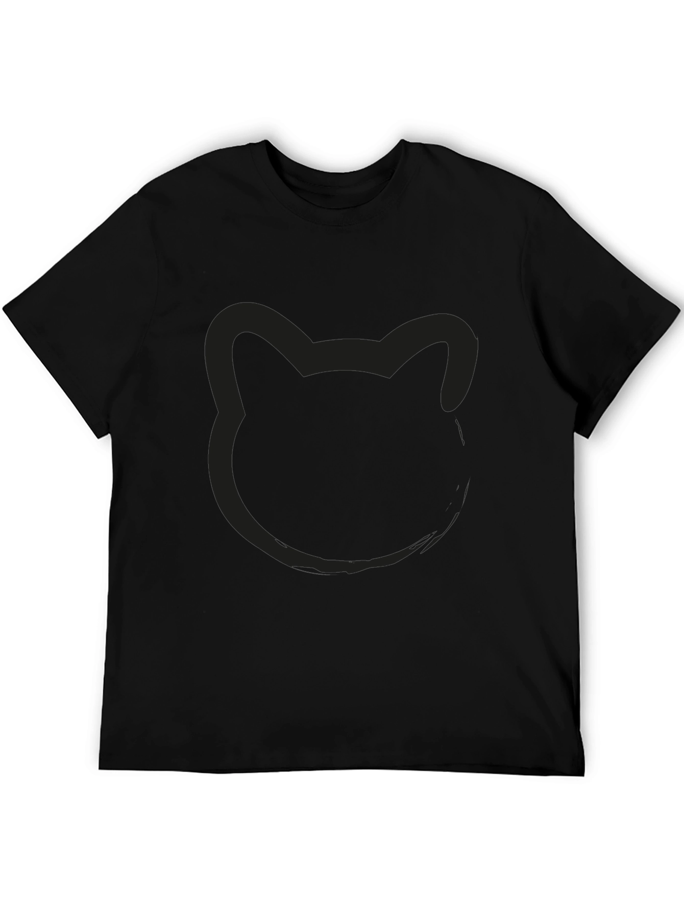 Mens Black Cat Silhouette Graphic T-Shirt