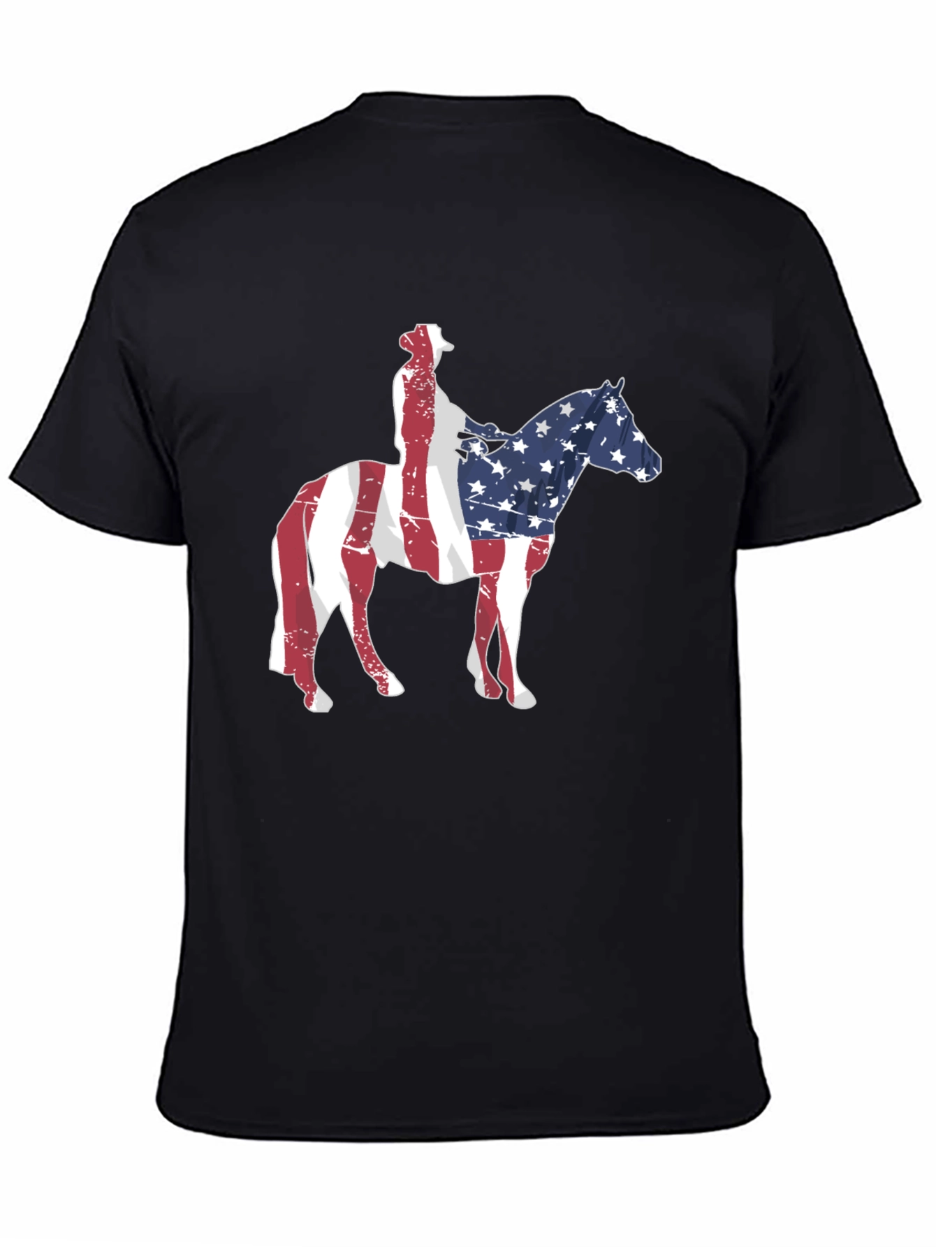 American Flag Cowboy Riding Horse T-Shirt