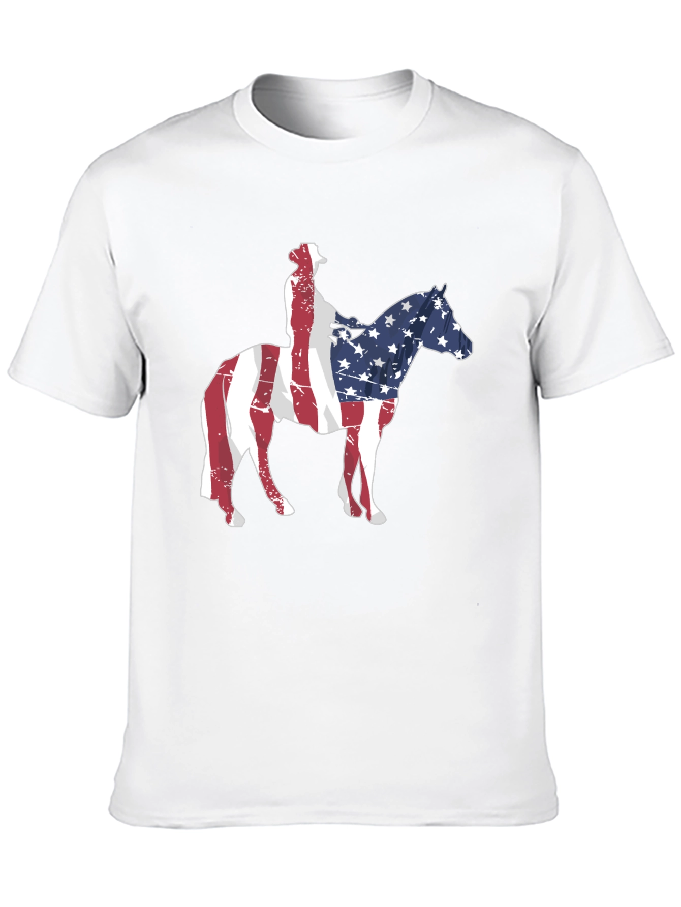 American Flag Cowboy Riding Horse T-Shirt
