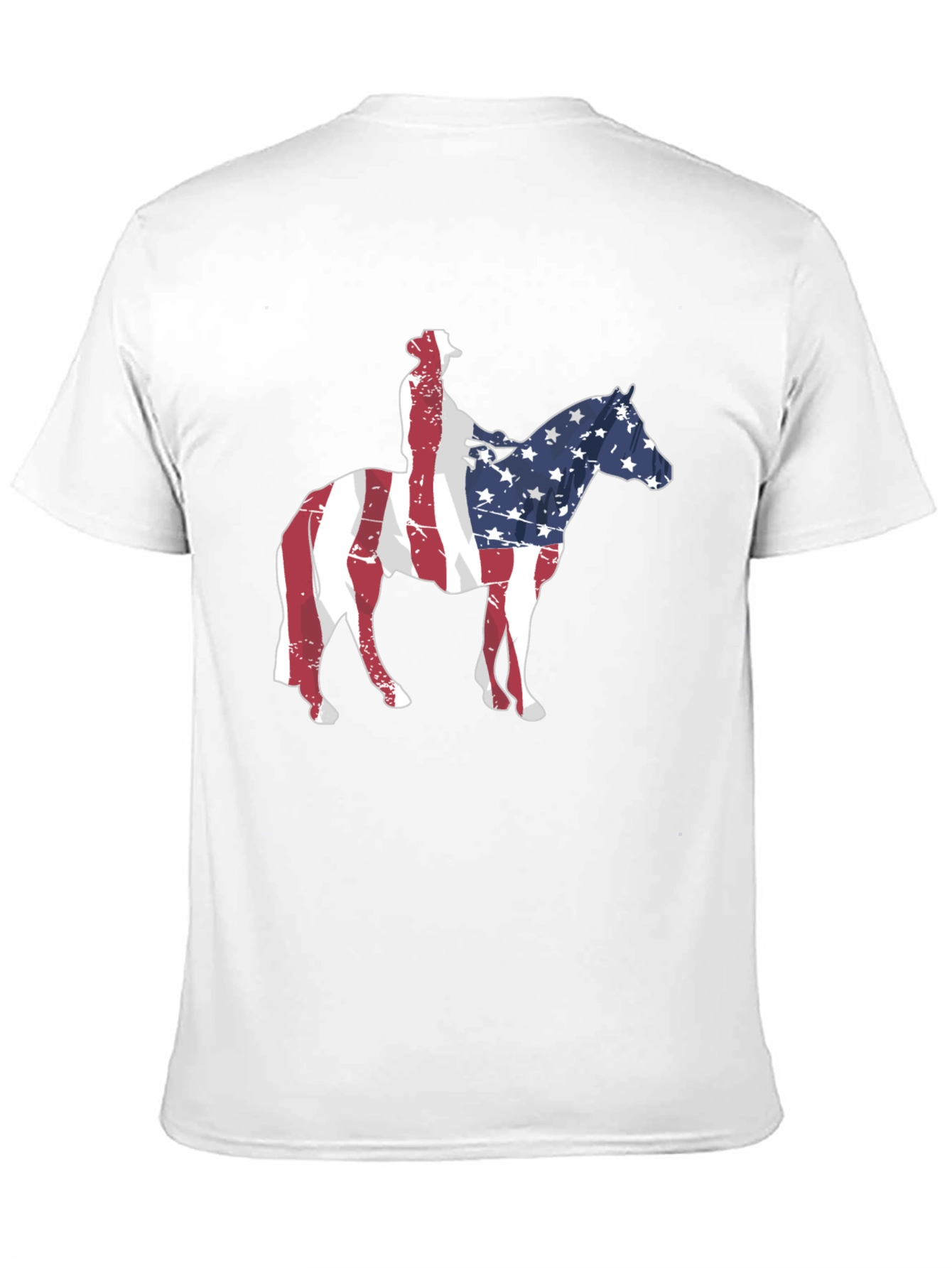 American Flag Cowboy Riding Horse T-Shirt