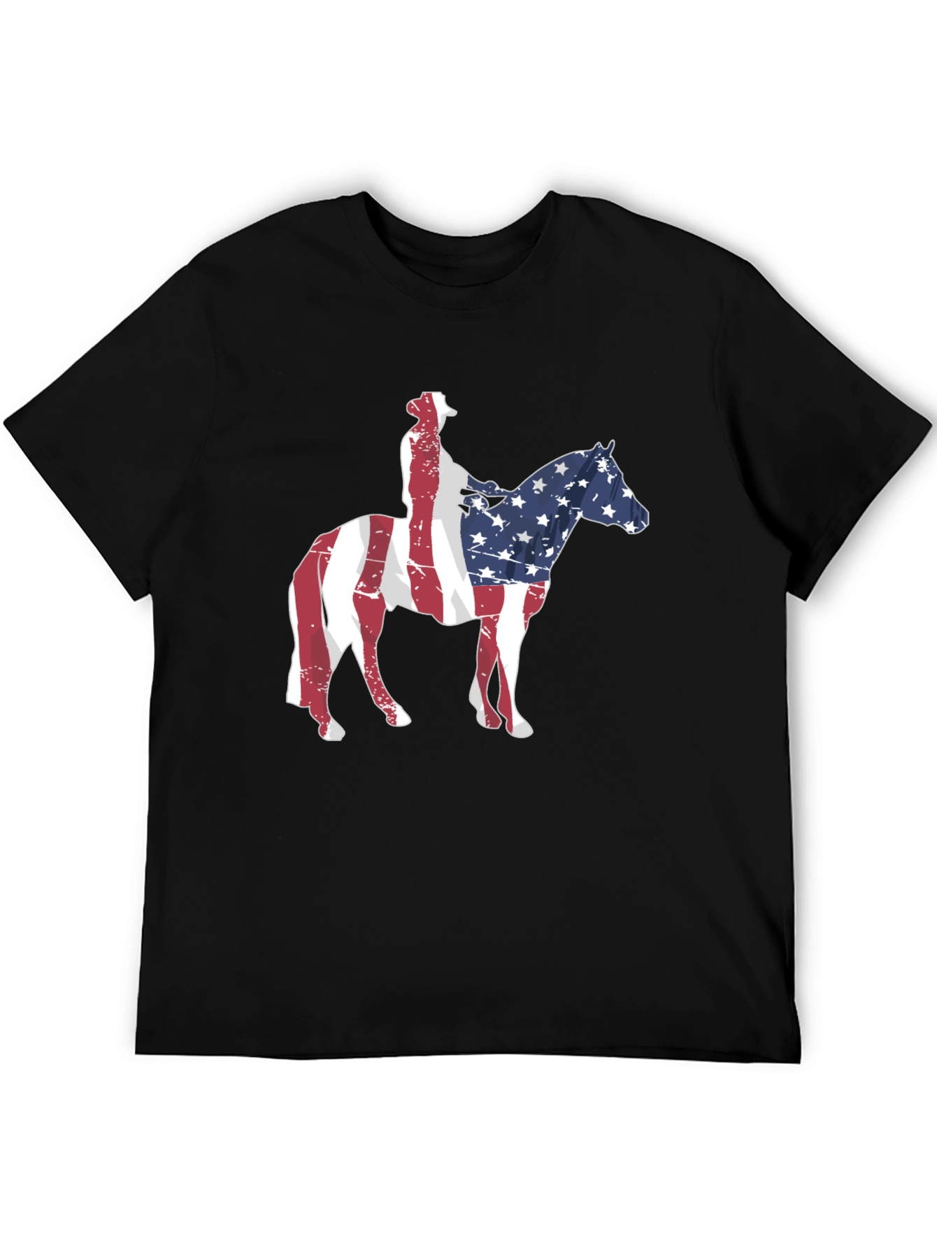 American Flag Cowboy Riding Horse T-Shirt