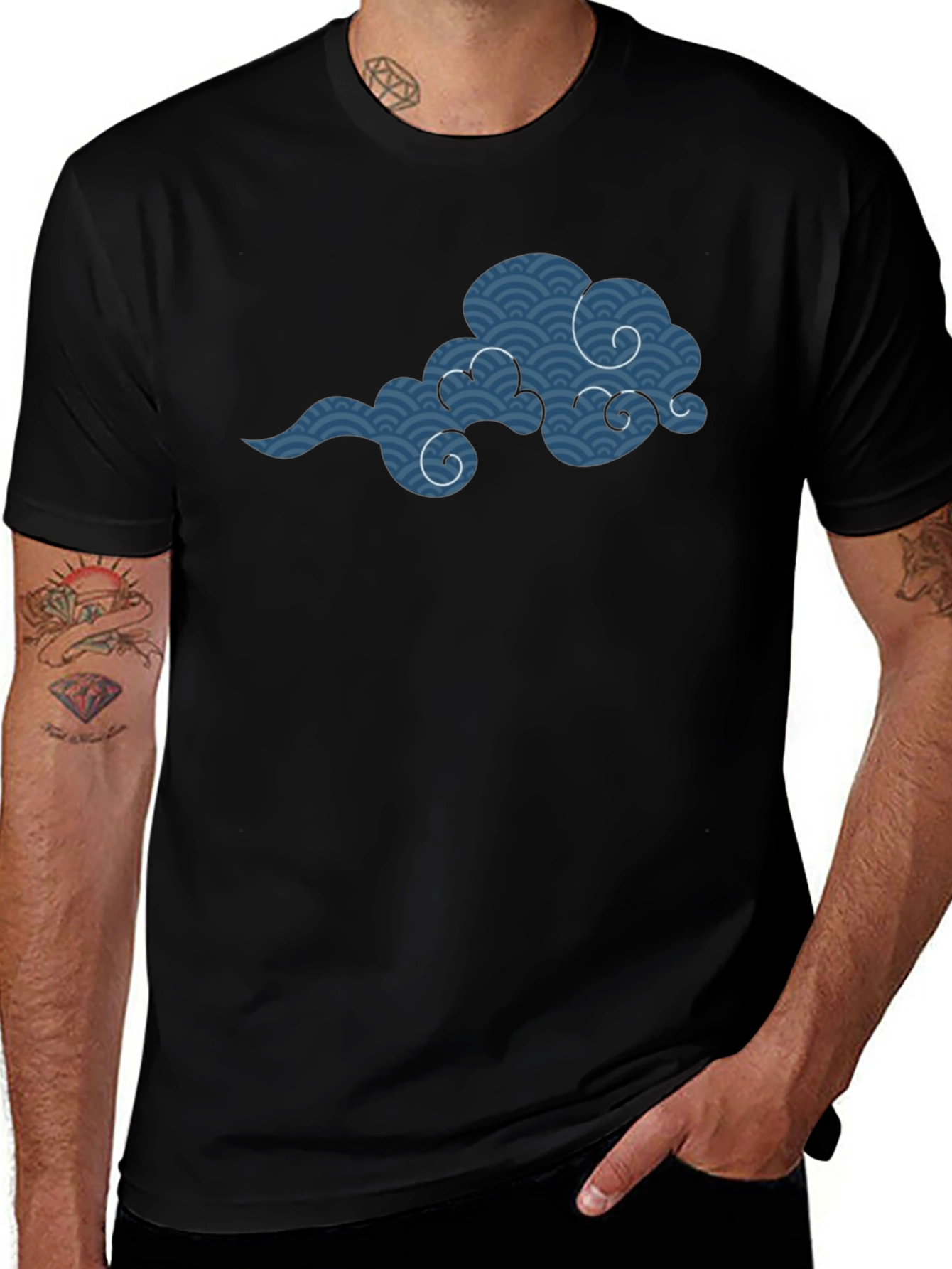 Japanese Cloud Graphic Tee - Black