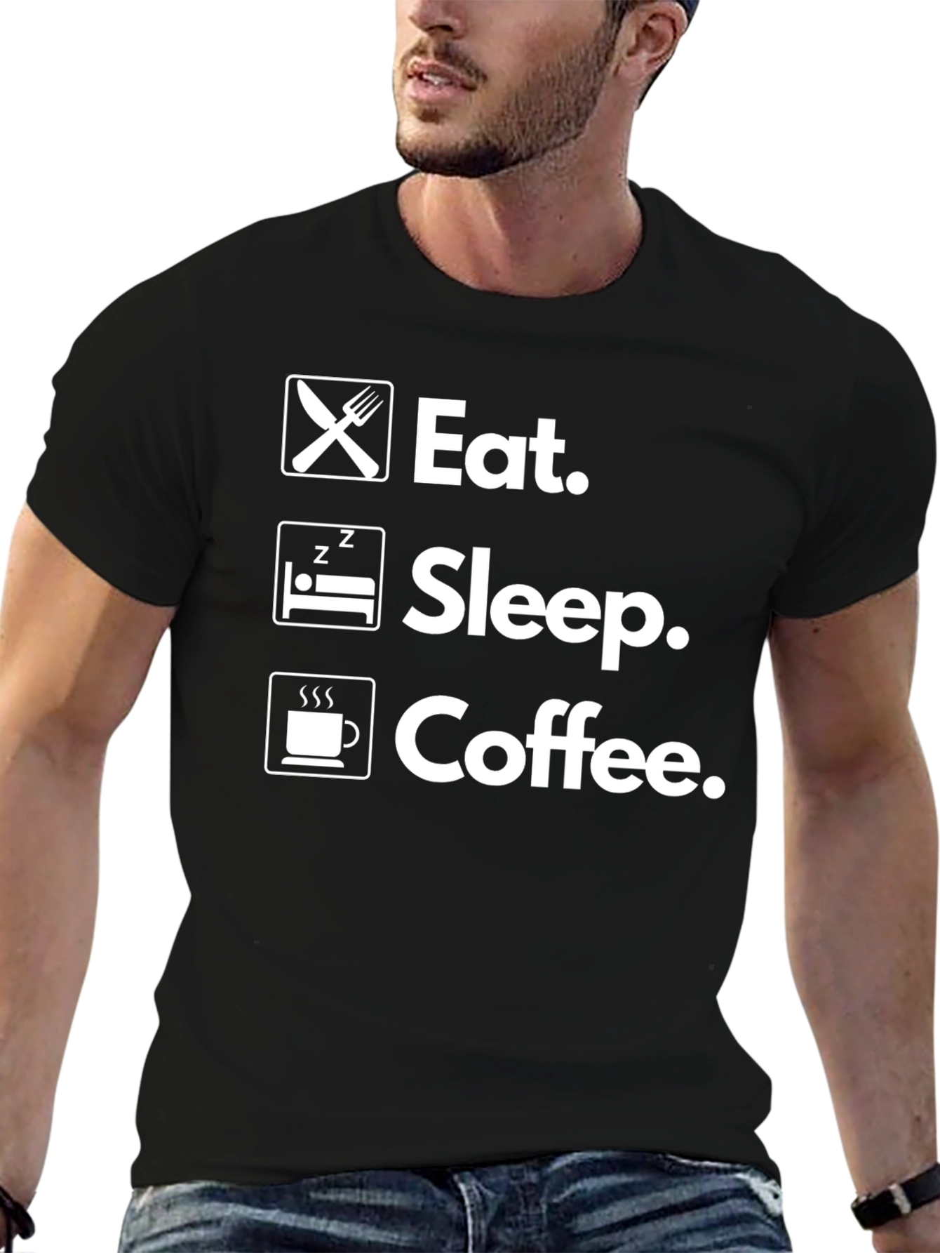 Eat Sleep Coffee T-Shirt Funny Tee