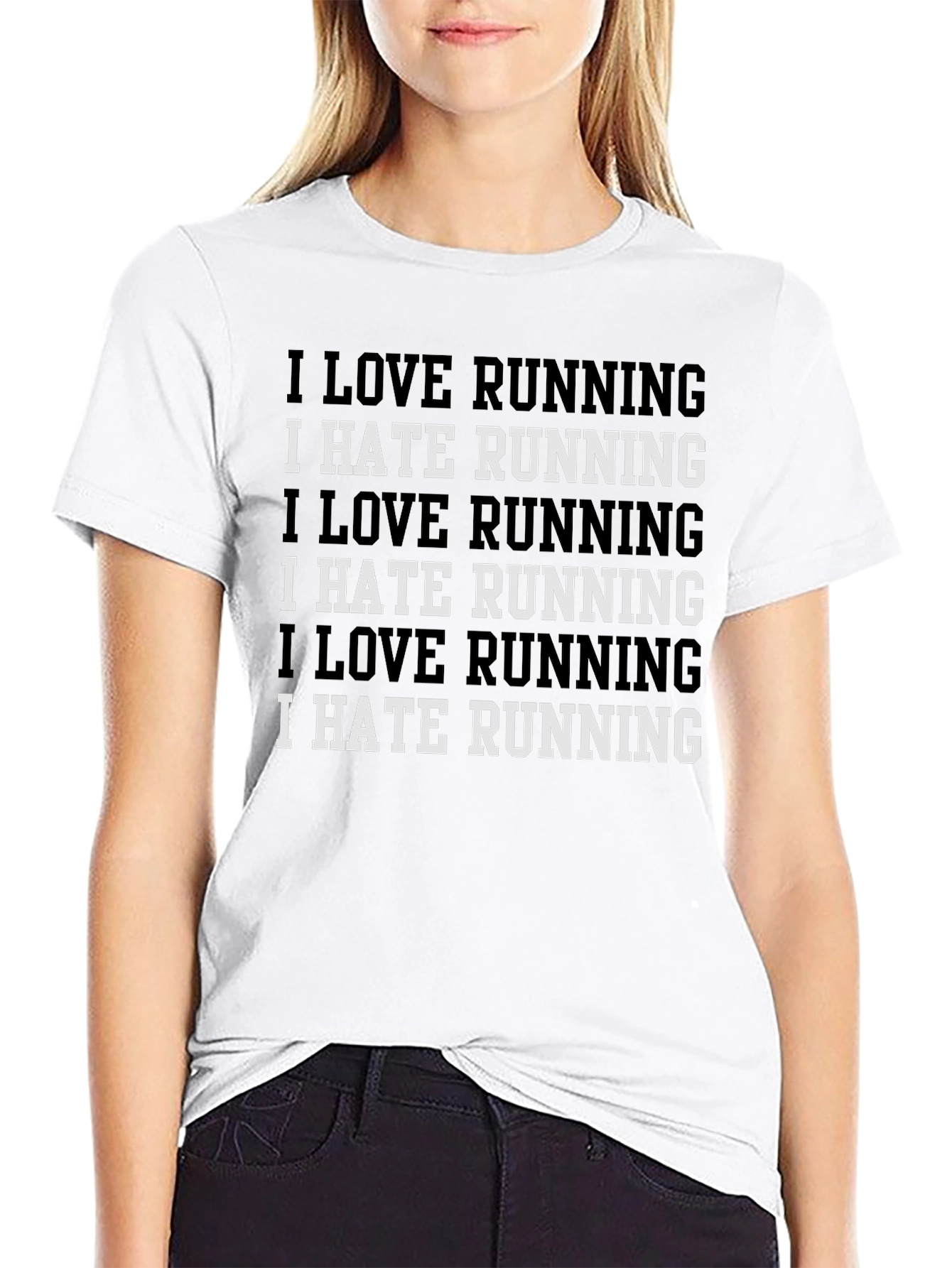 I Love Running/Hate Running Graphic Tee - Black