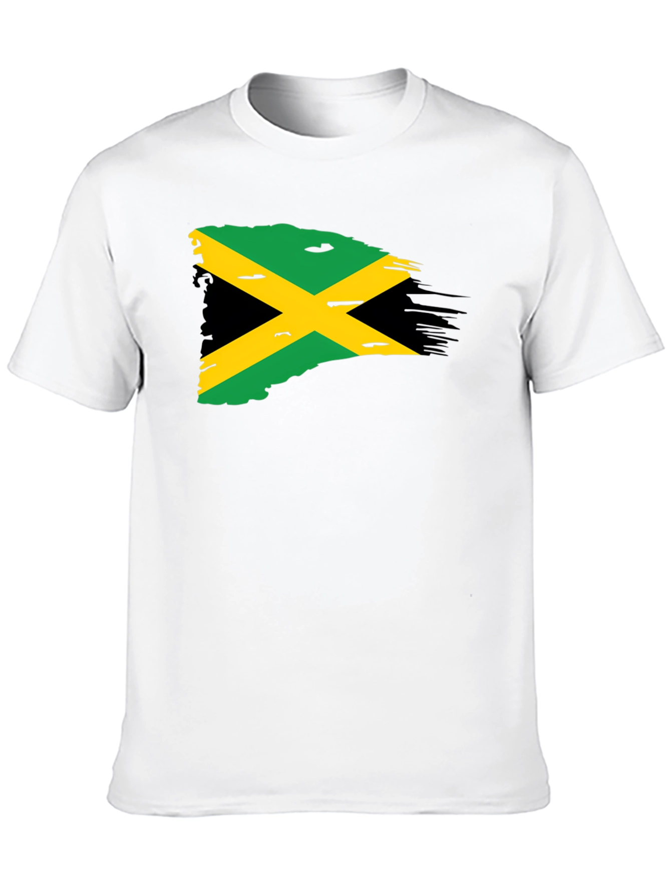 Jamaica Flag T-Shirt - Black Cotton Blend Tee
