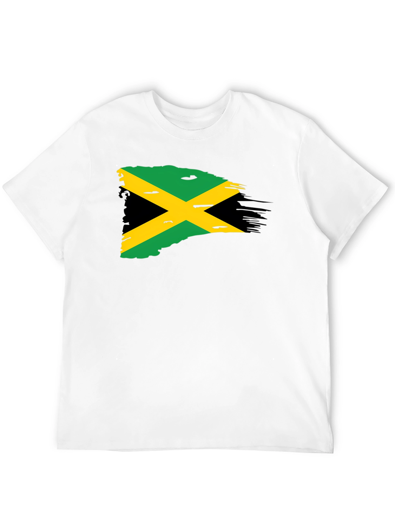 Jamaica Flag T-Shirt - Black Cotton Blend Tee