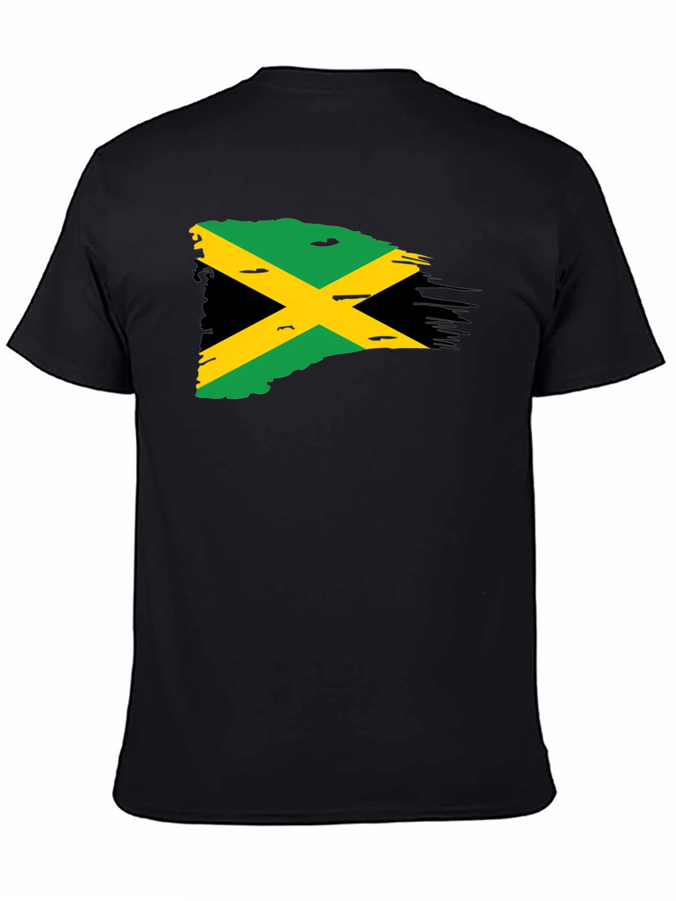 Jamaica Flag T-Shirt - Black Cotton Blend Tee