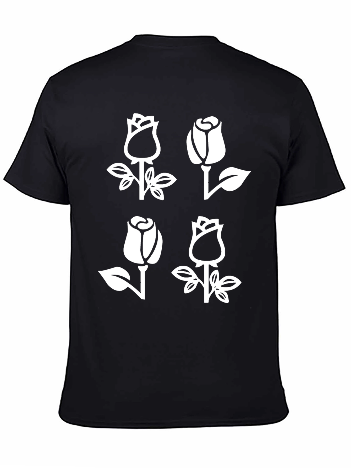 Black Rose Graphic Tee - Floral Design