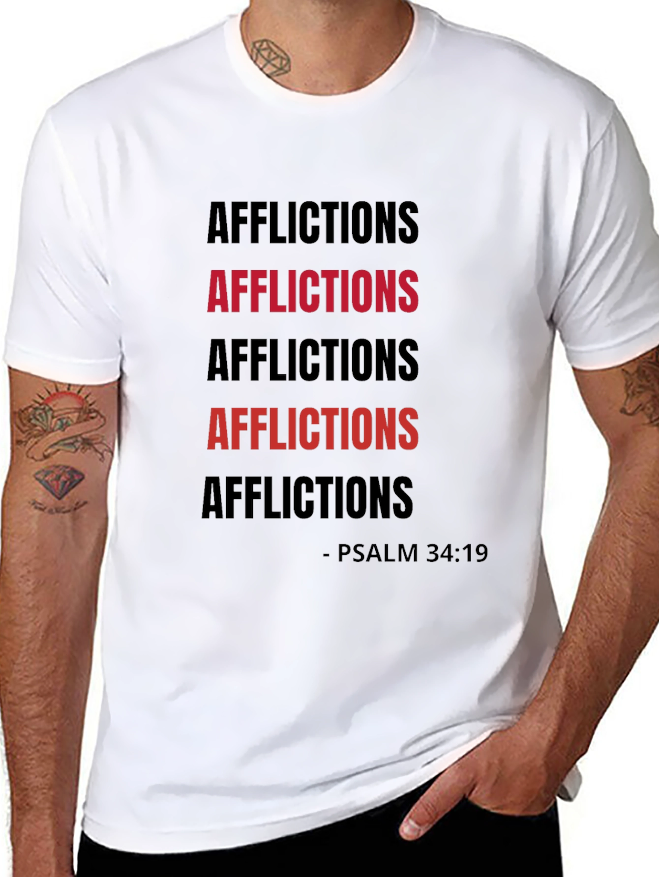 Afflictions Psalm 34:19 Graphic Tee