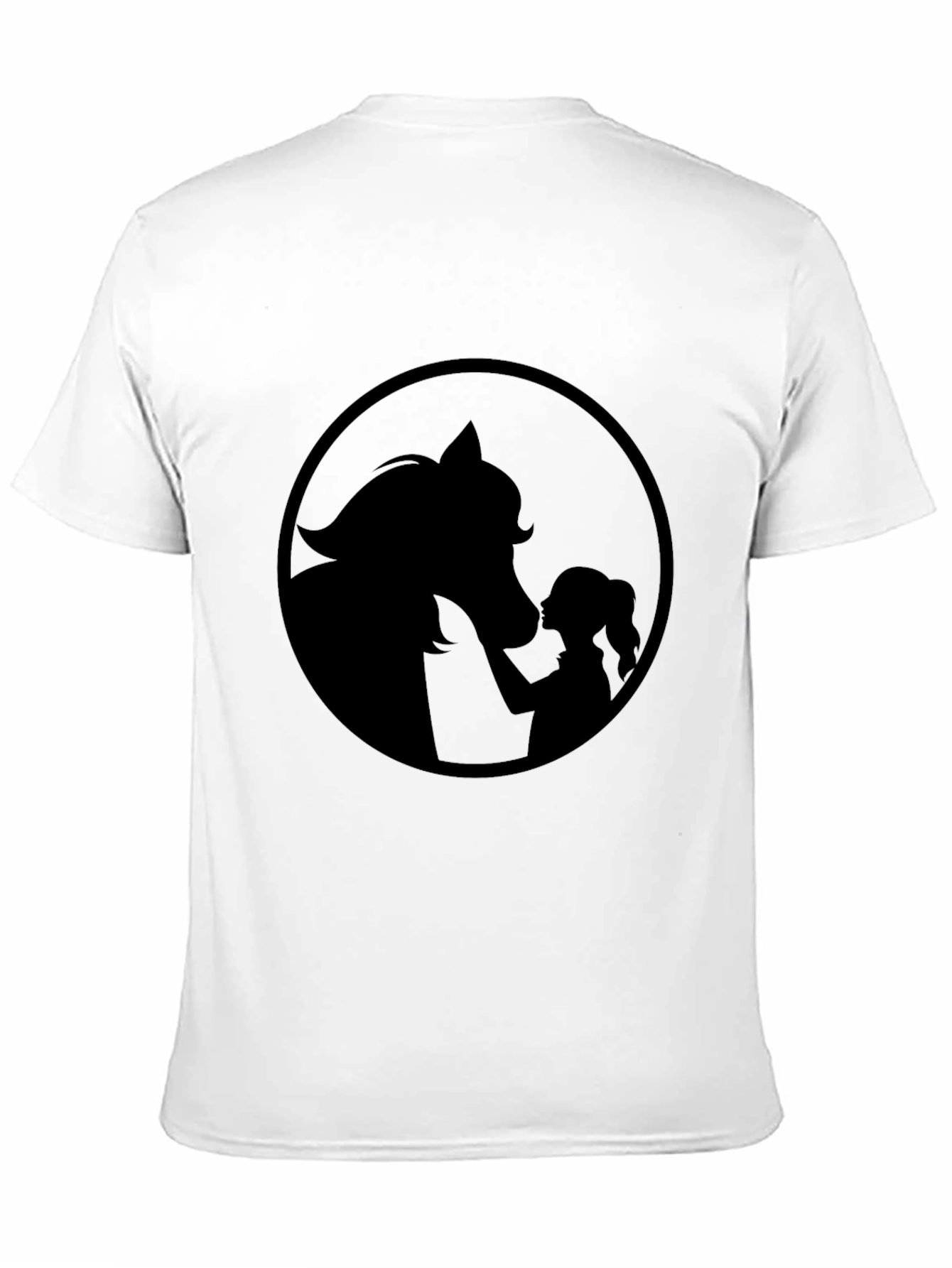 Black Tee with Horse & Girl Graphic