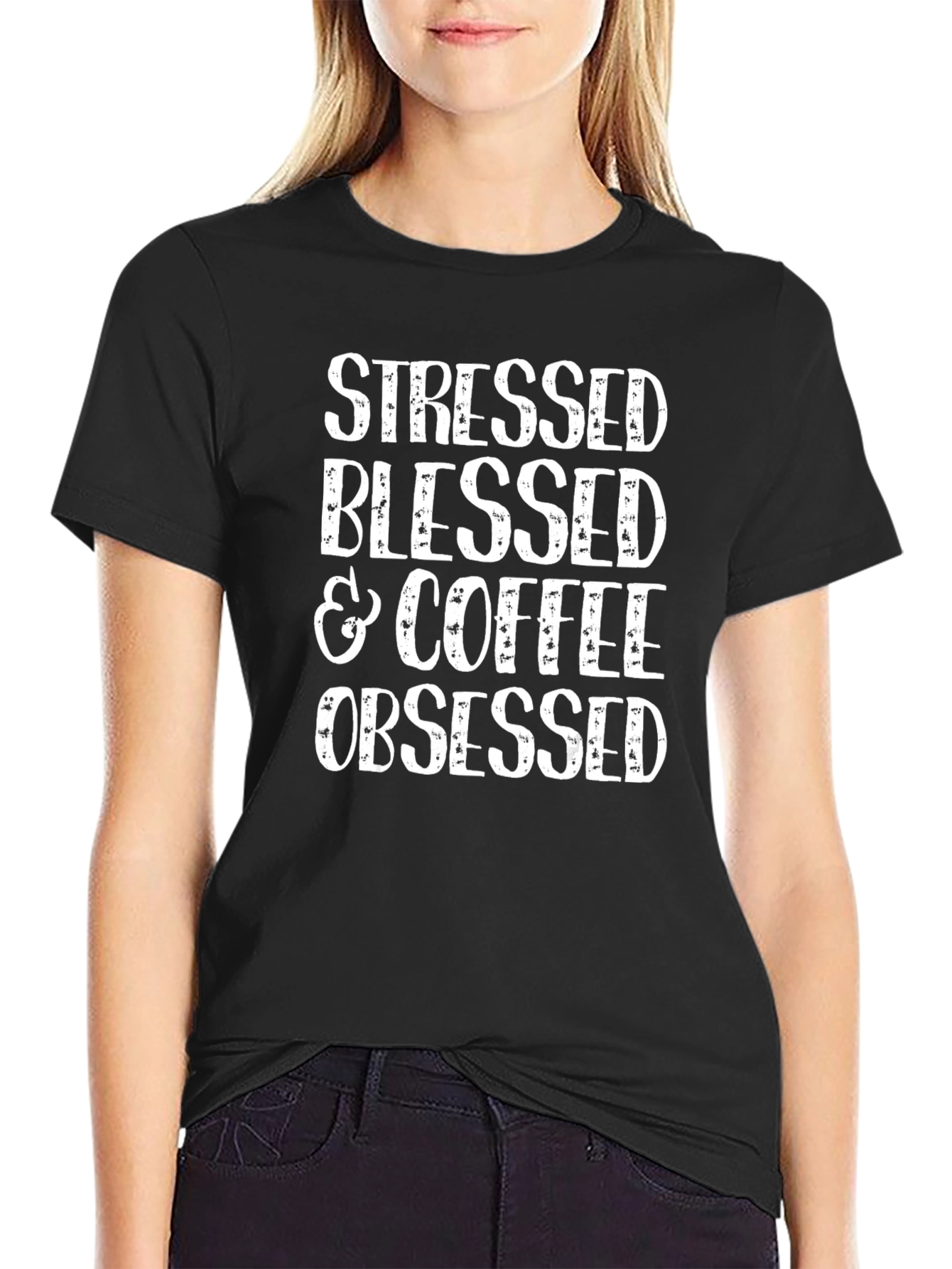 Stressed Blessed & Coffee Obsessed Graphic Tee