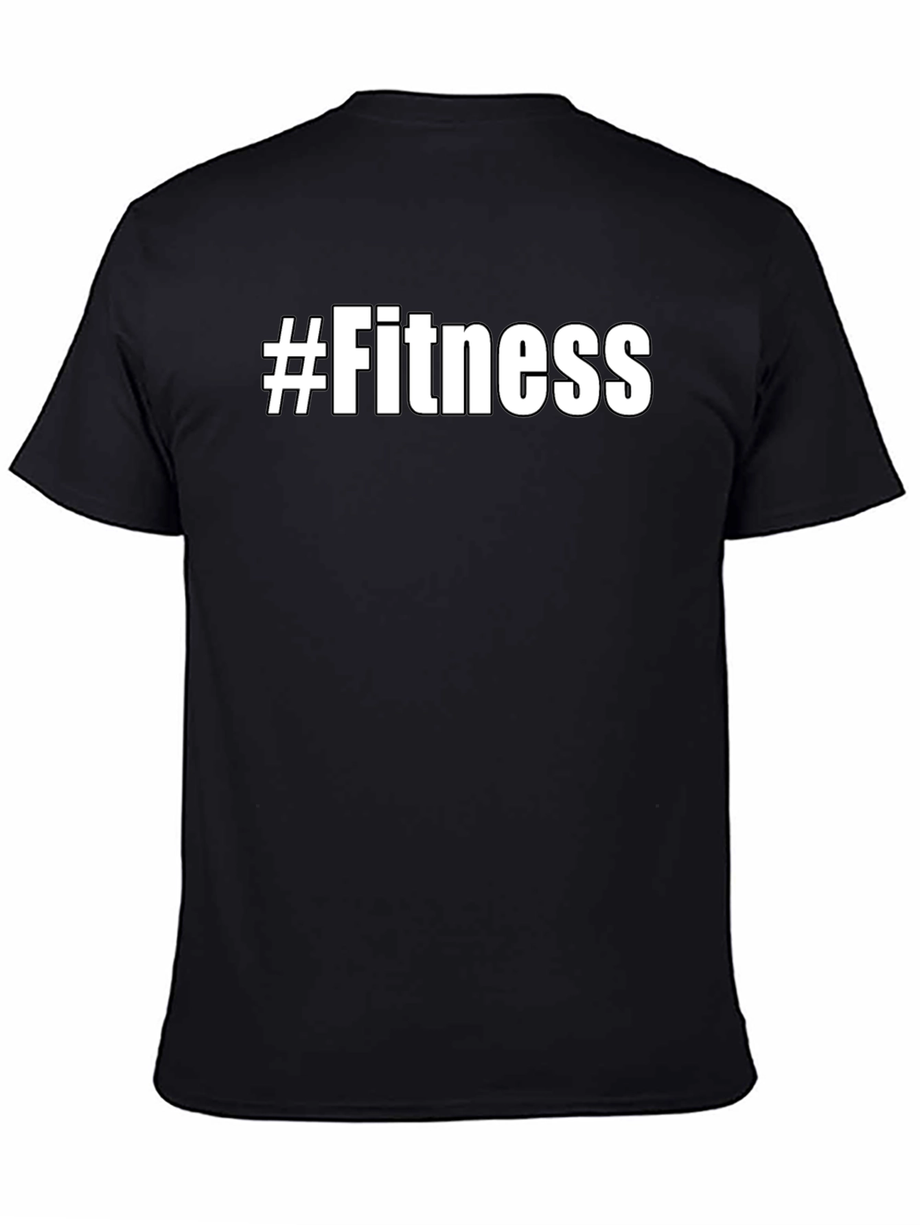#Fitness Graphic Tee - Black Casual Shirt
