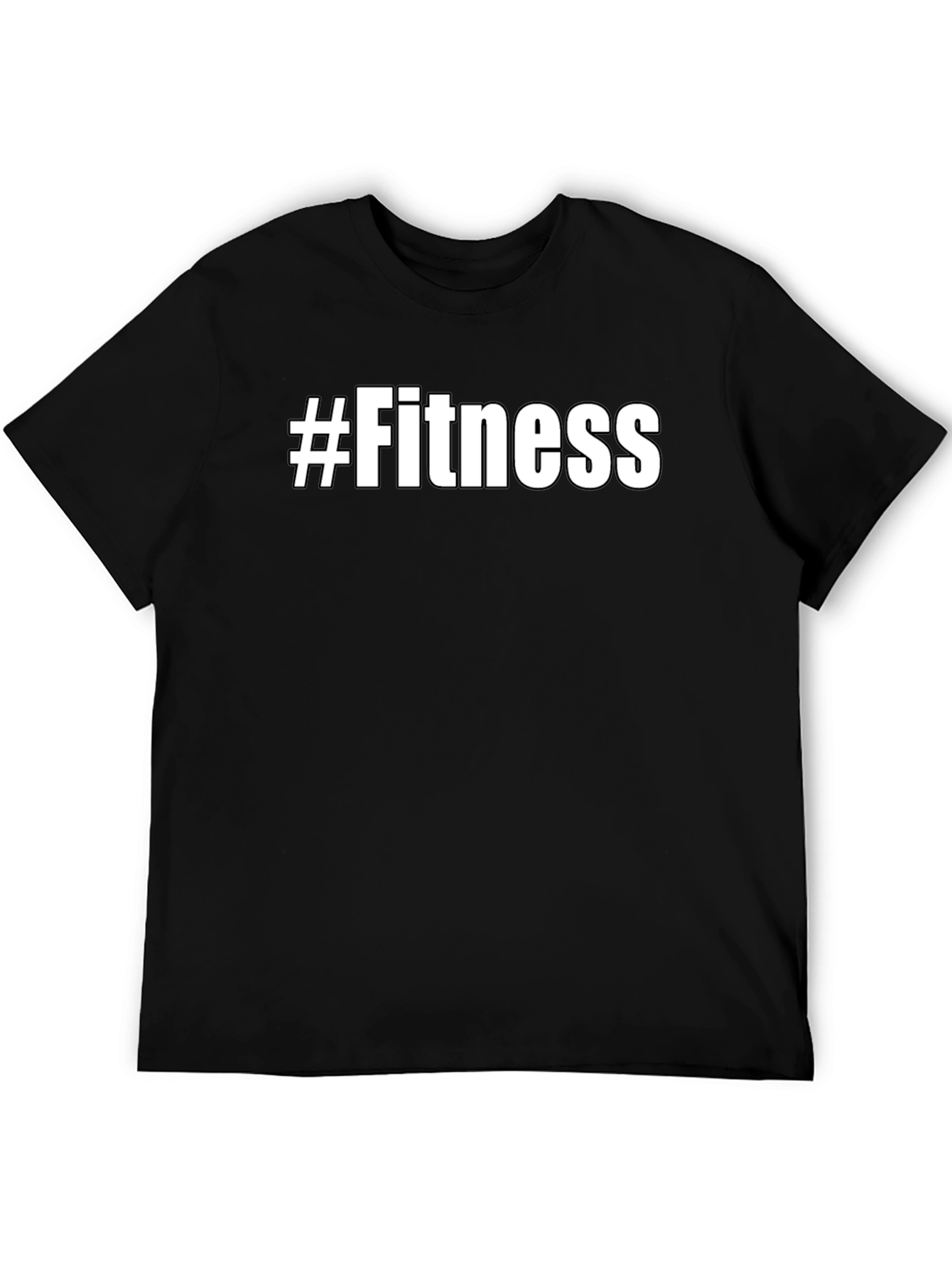 #Fitness Graphic Tee - Black Casual Shirt
