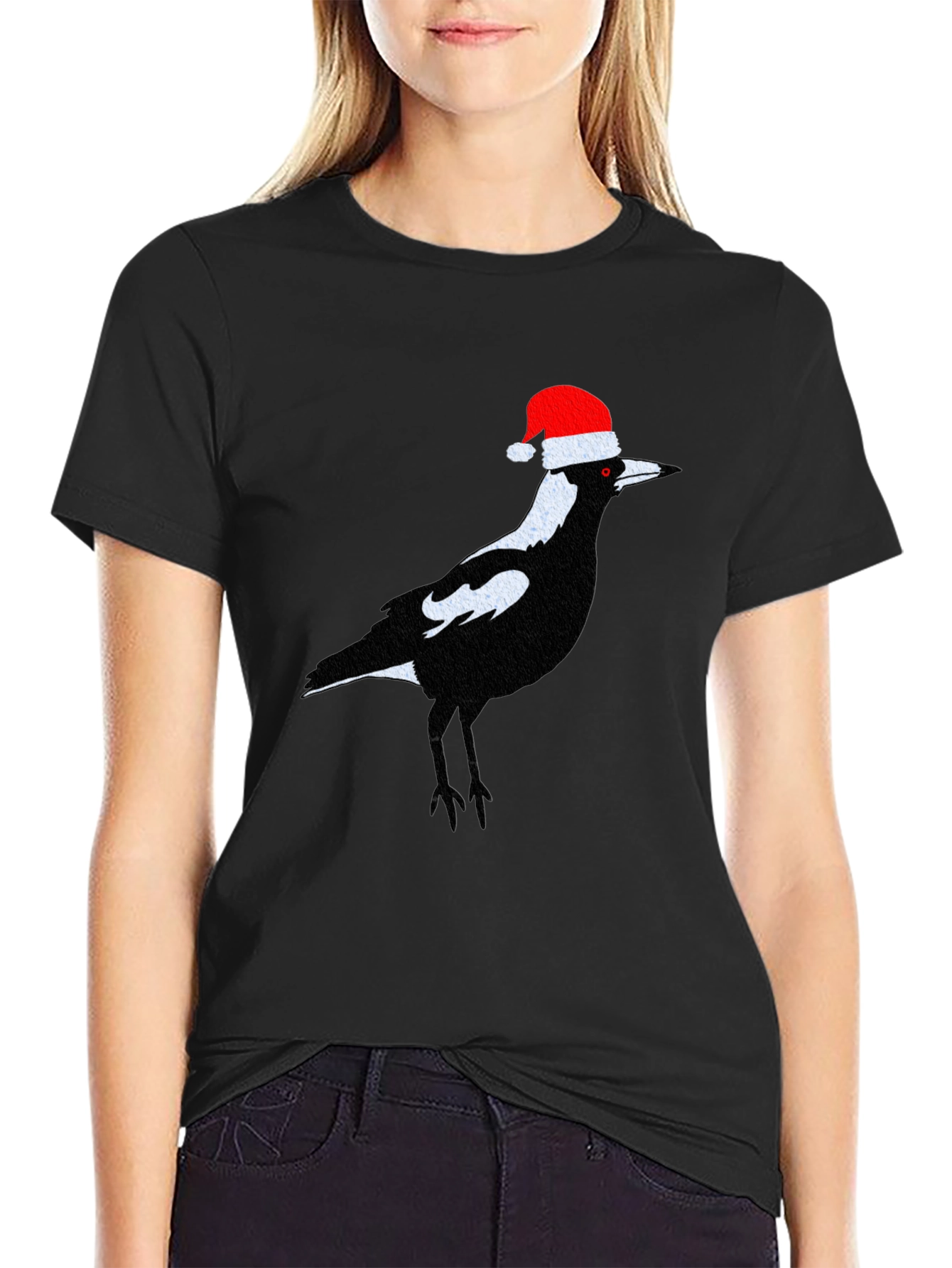 Festive Magpie T-Shirt - Christmas Bird Tee