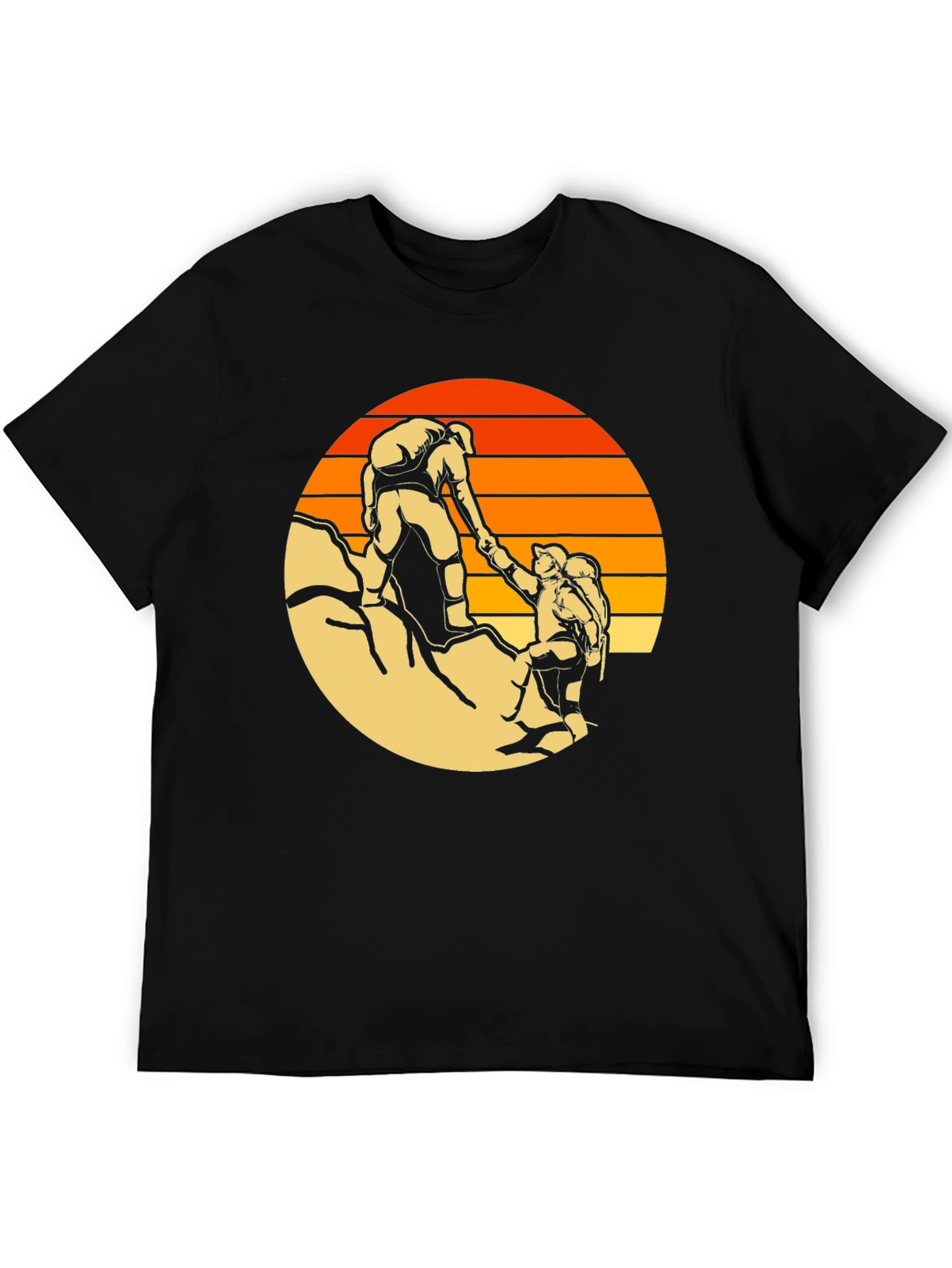 Climber Graphic Tee - Black Crew Neck T-Shirt
