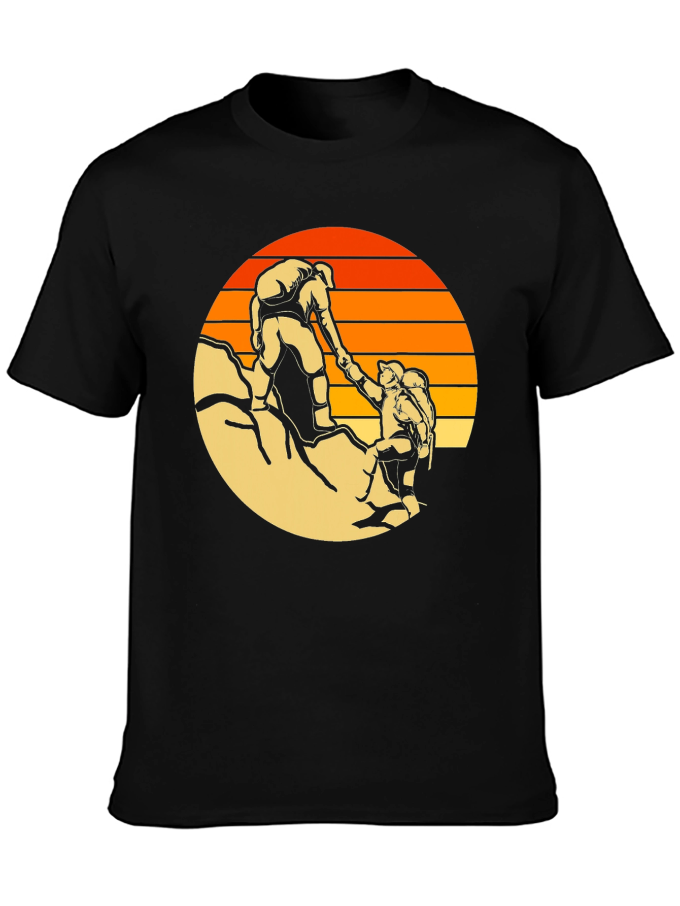 Climber Graphic Tee - Black Crew Neck T-Shirt