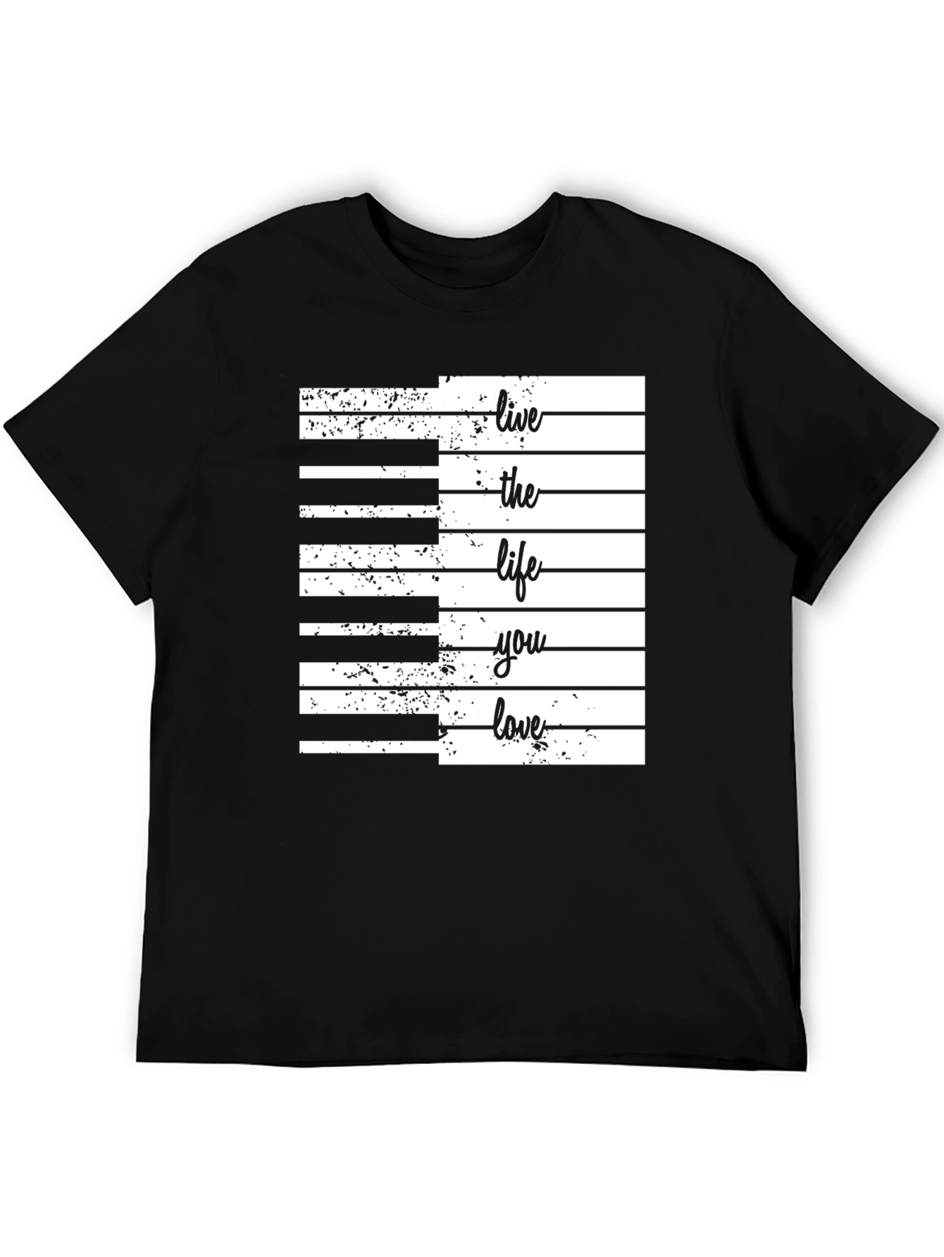 Live The Life You Love Piano Keys Graphic Tee