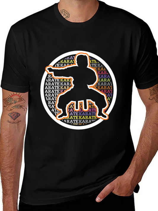 Karate Silhouette Graphic Tee - Black