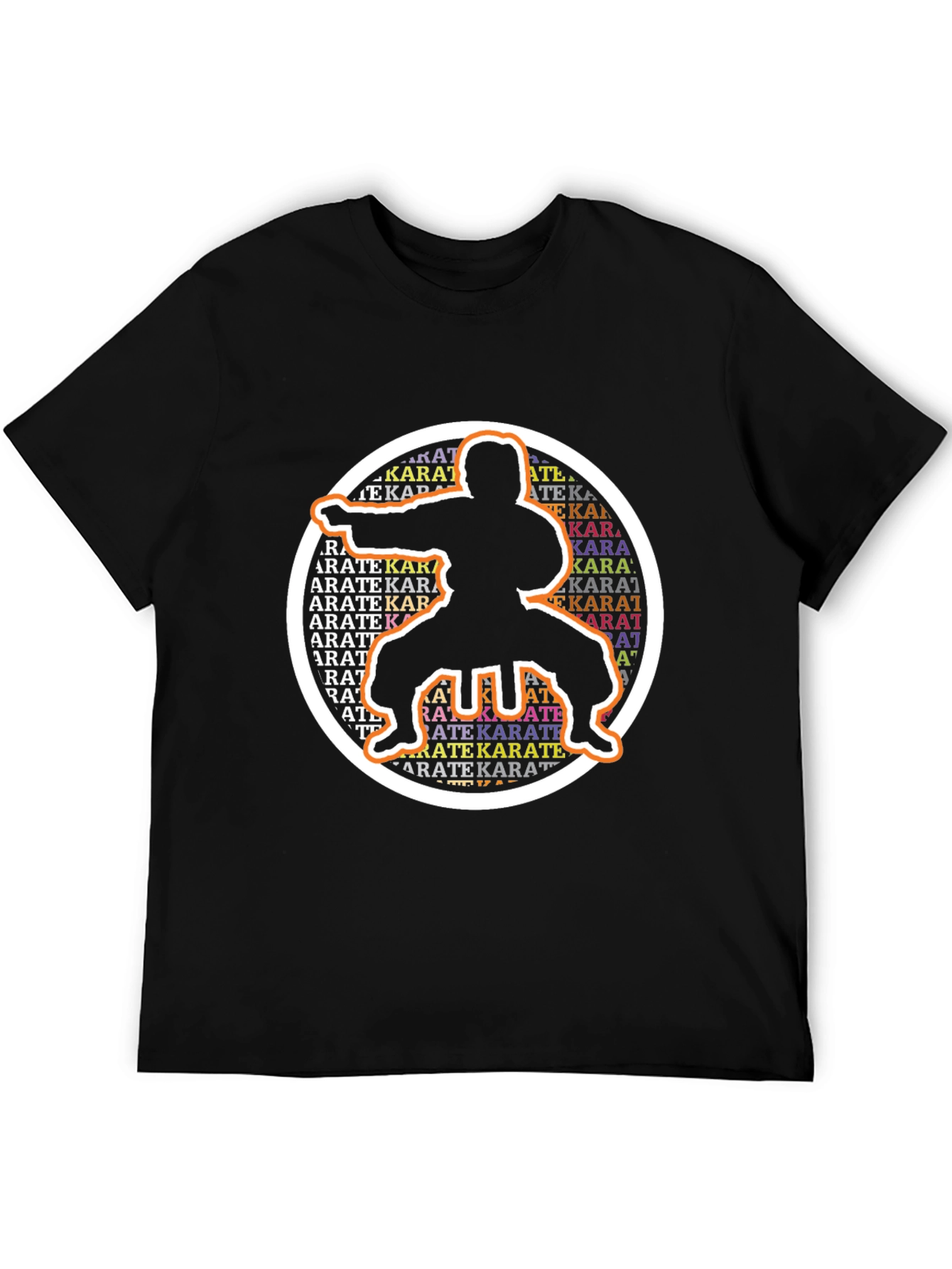 Karate Silhouette Graphic Tee - Black