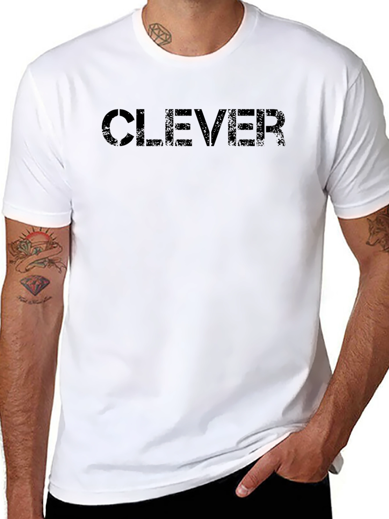 Clever Graphic Tee - Black Cotton T-Shirt