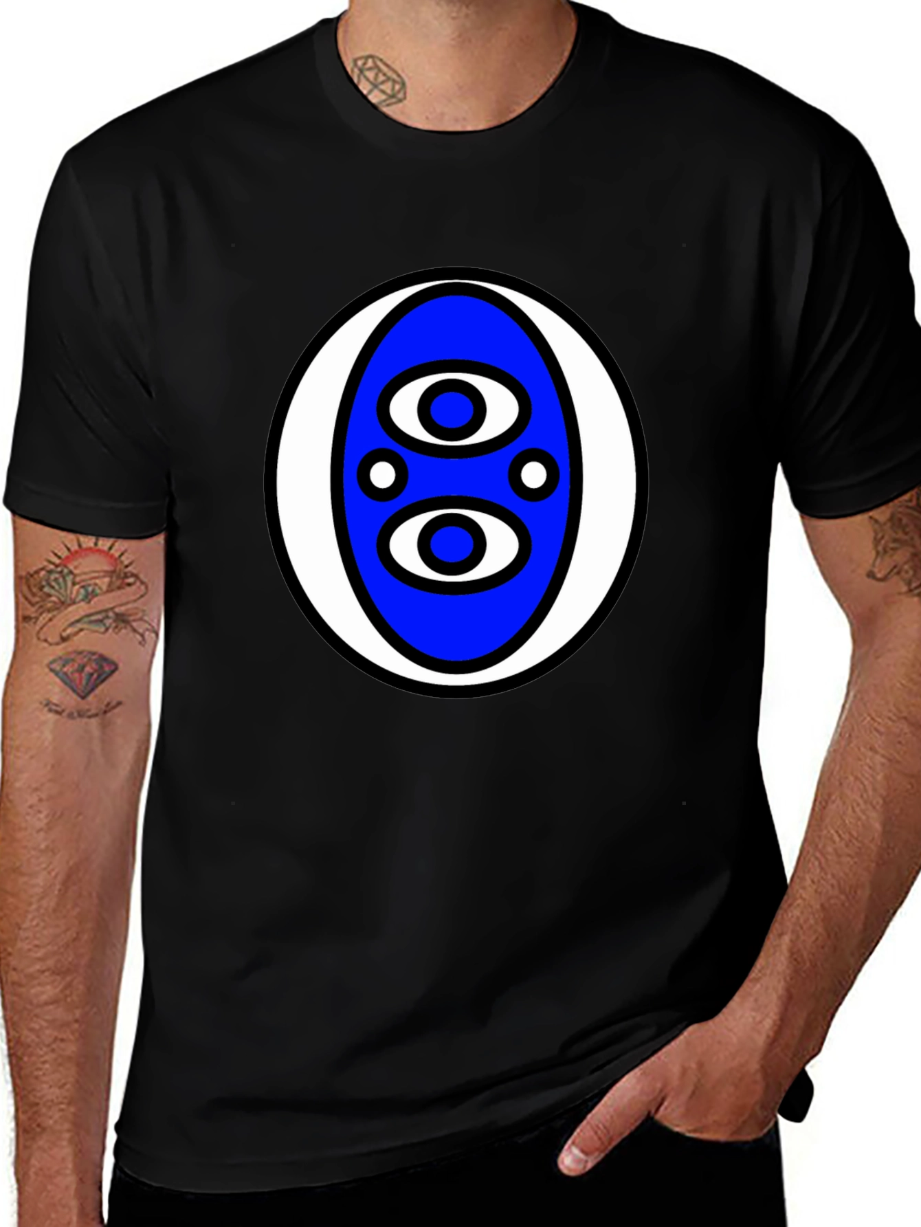 Eye Pattern Graphic Tee - Stylish & Unique