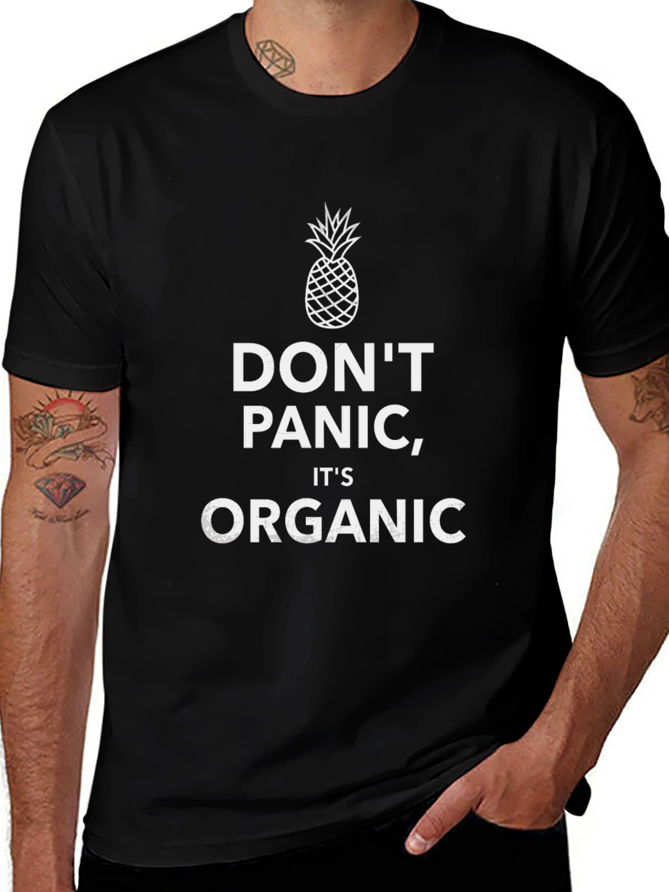 Dont Panic Organic Tee - Pineapple Graphic T-Shirt